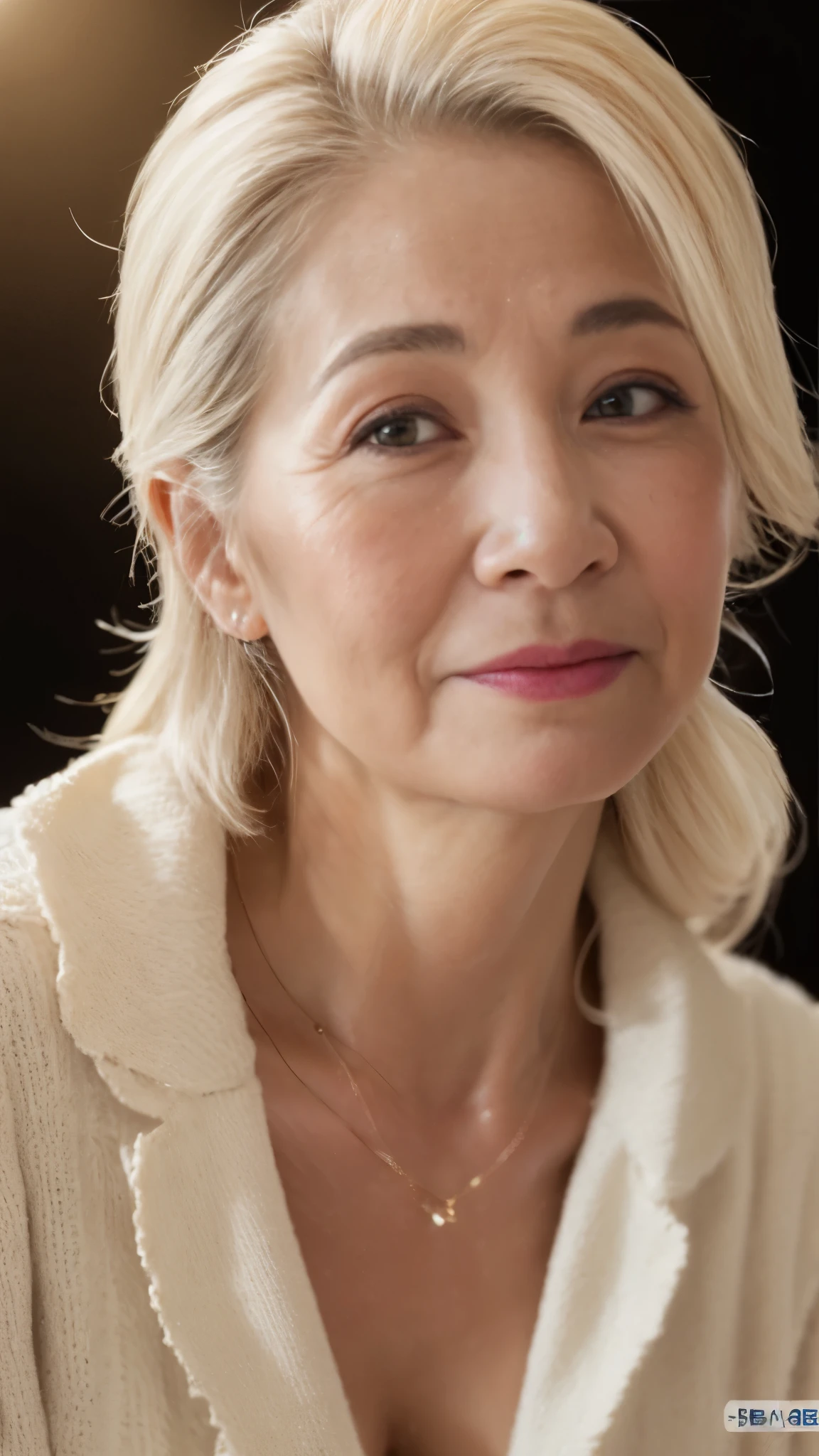 (masuter piece:1.3)、(in 8K、Photorealsitic、Raw photography、top-quality: 1.4)、A MILF、Beautiful expression、(Lifelike face)、Beautiful white hair、realisticeyes,(real looking skin)、White swimwear、A sexy、超A high resolution、A hyper-realistic、high-detail、the golden ratio、About 60 years old、breasts looking、Have sex appeal、bashfulness、Plump、old women、Wrinkle、full body Esbian、full body Esbian、Scruffy nakedness、Lying Pose