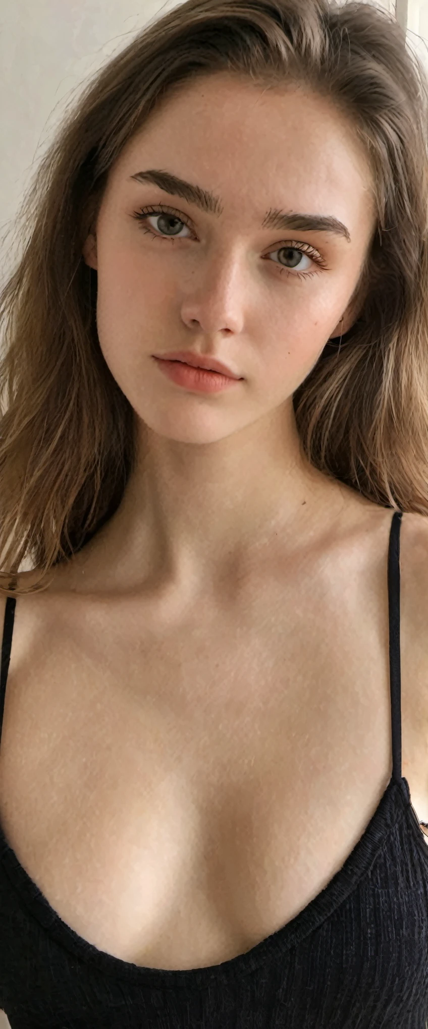 young girl, scotish, good body ratio, very line figure, ultra realistic, jawline defined, white, gorgeous, beauty, super realistic, only fans, instagram model, in her room, realistic eyes, shy, blushing, real face, texture on face, less makup