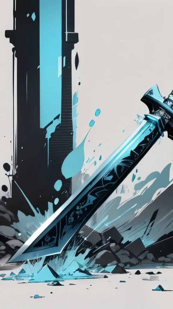 line drawing,graffiti style,sword,sword, inorganic matter,slash at,slush,sword士,