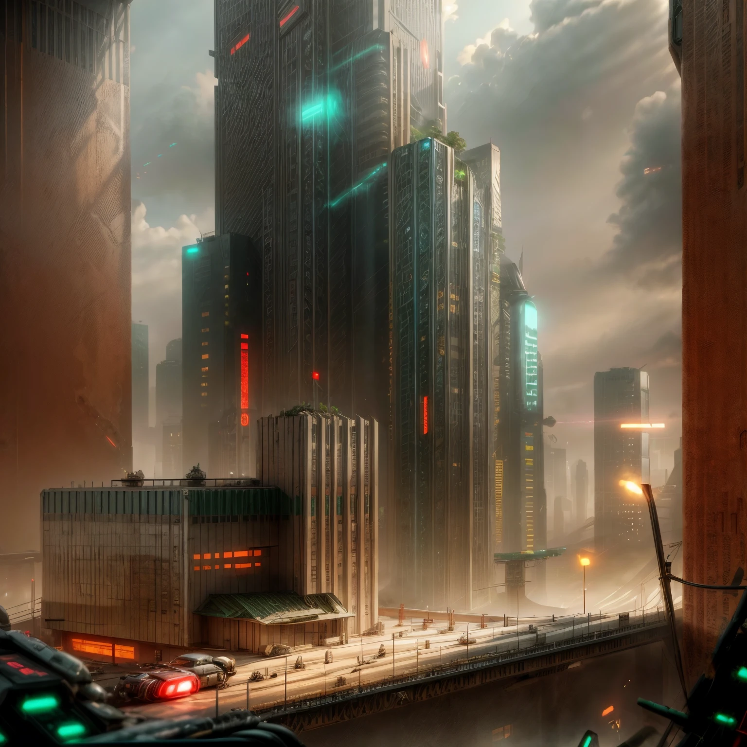 Cyberpunk buildings