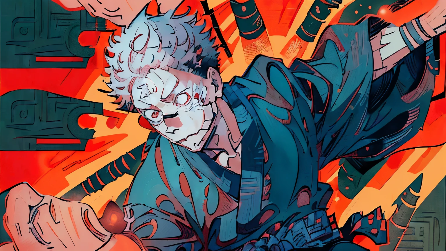((Maki Zenin, Jujutsu Kaisen, Anime Character:1.5)), Detailed and Stylized Illustration, ((Actress:1.5), Kawasaki Rie, Voice of Maki Zenin), ((Japanese Cuisine), Maki Rolls), (Black Hair:1.0), (Multicolored Sashes:1.0), (Ninja attire:1.5), (Jujutsu Technique User:1.5), Maki's Signature Scarf, (Sharp Focus:1.5), (Dynamic Pose:1.0), (Intricate Background Design:1.0), (Masterpiece