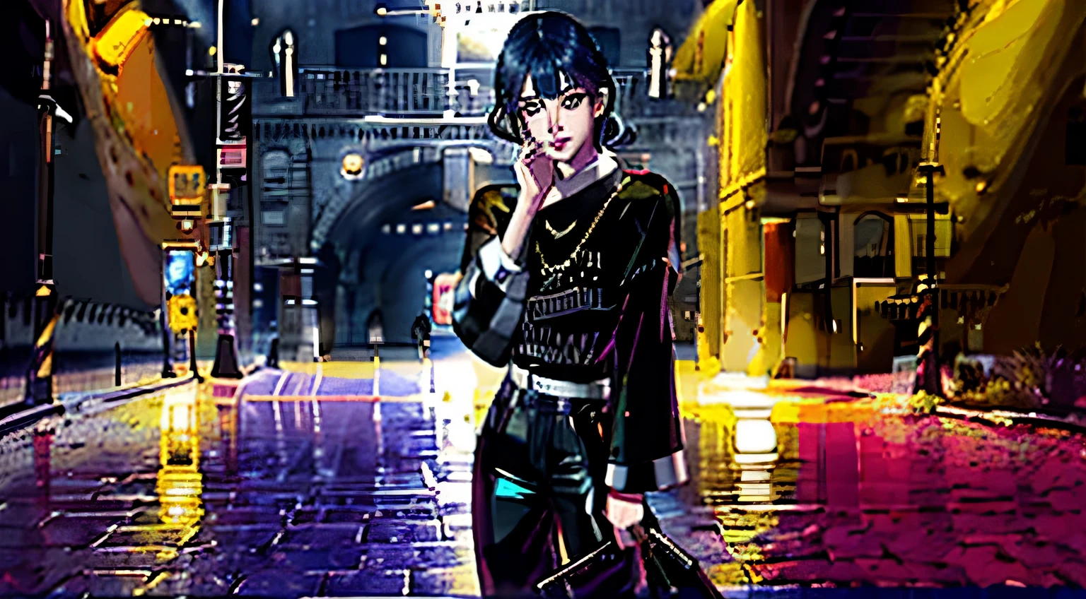 (8K, foto cruda, fotorrealista:1.25) ,( brillo de labios, Eyelashes, Cara brillante, piel brillante, Mejor calidad, Ultra high resolution, profundidad de campo, chromatic aberration, caustics, ample lighting, sombreado natural, KPOP Idol) cabello azul, ojos azules, heterochromia, coreana, 1 chica