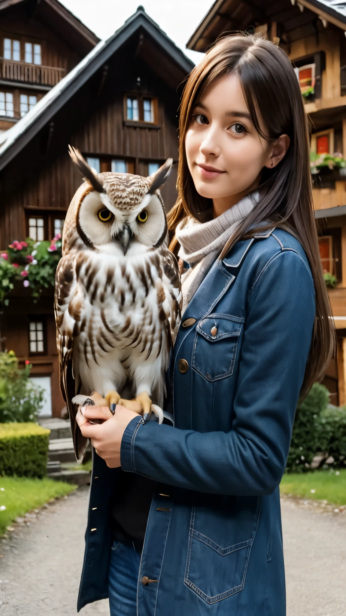 A Swiss citizen holding a pet owl, but there is a law prohibiting the ownership of owls due to superstitions.