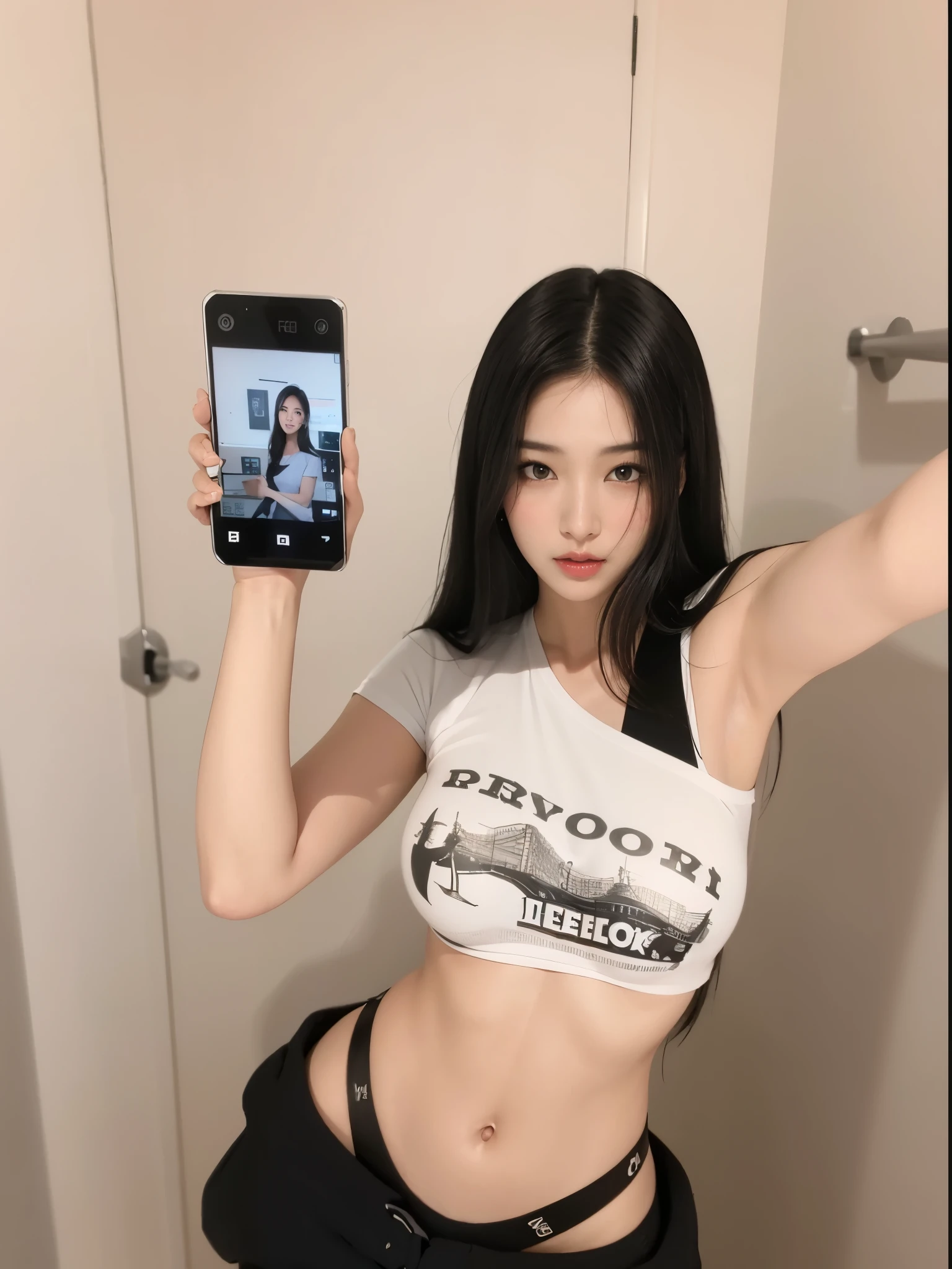 Araafed Asian woman taking a selfie with her cell phone, modelo do instagram, fotografia selfie 8k, Linda jovem coreana, perfect android girl, coreana, lindo modelo japonesa, Beautiful Asian girl, pose atraente, 2 modelo feminino de 4 anos, even model | artegerm, linda mulher sul-coreana, look sexy at the camera, foto de modelo de garota magra