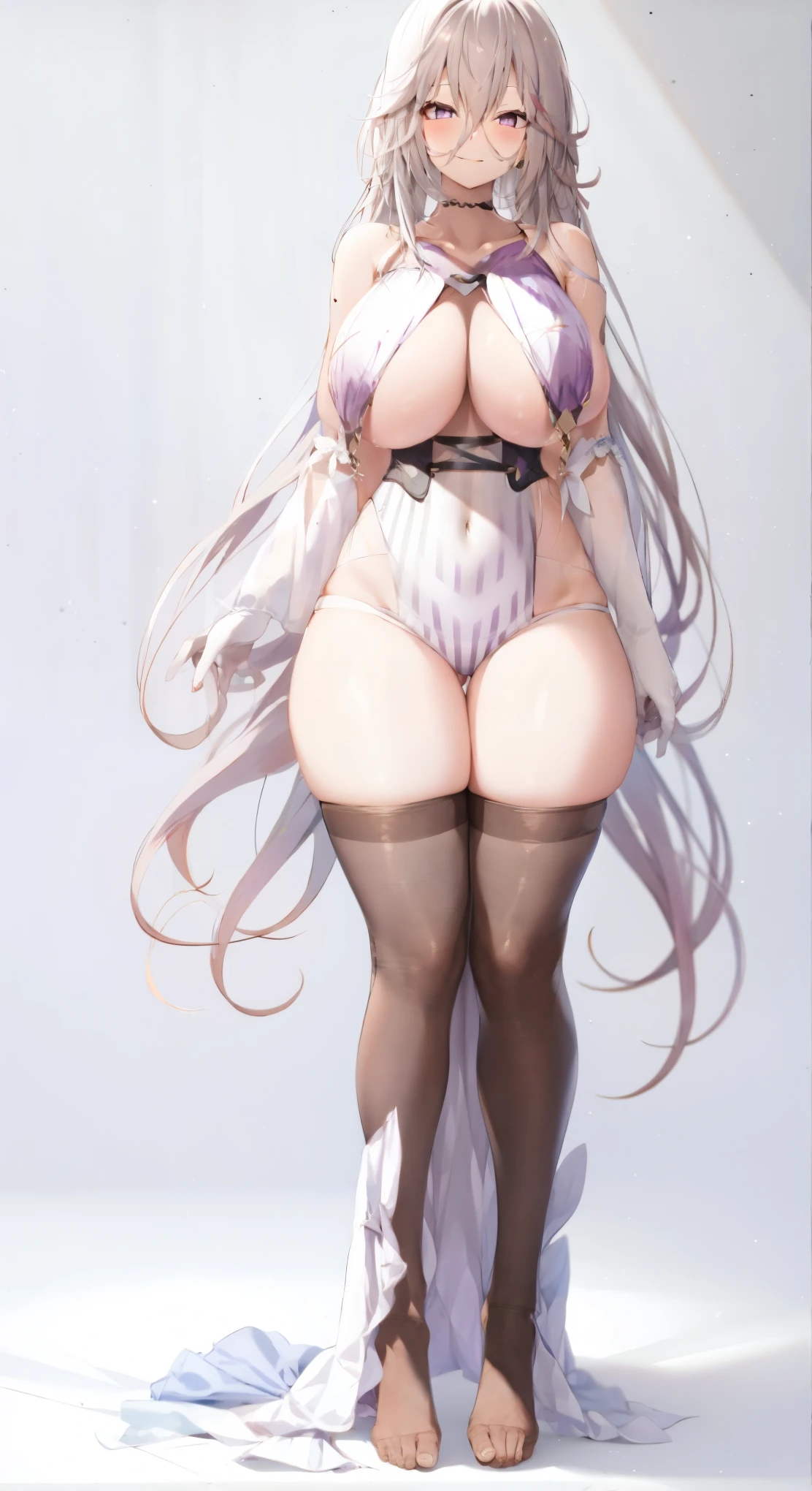 purple hair,teenage girl,Big breasts