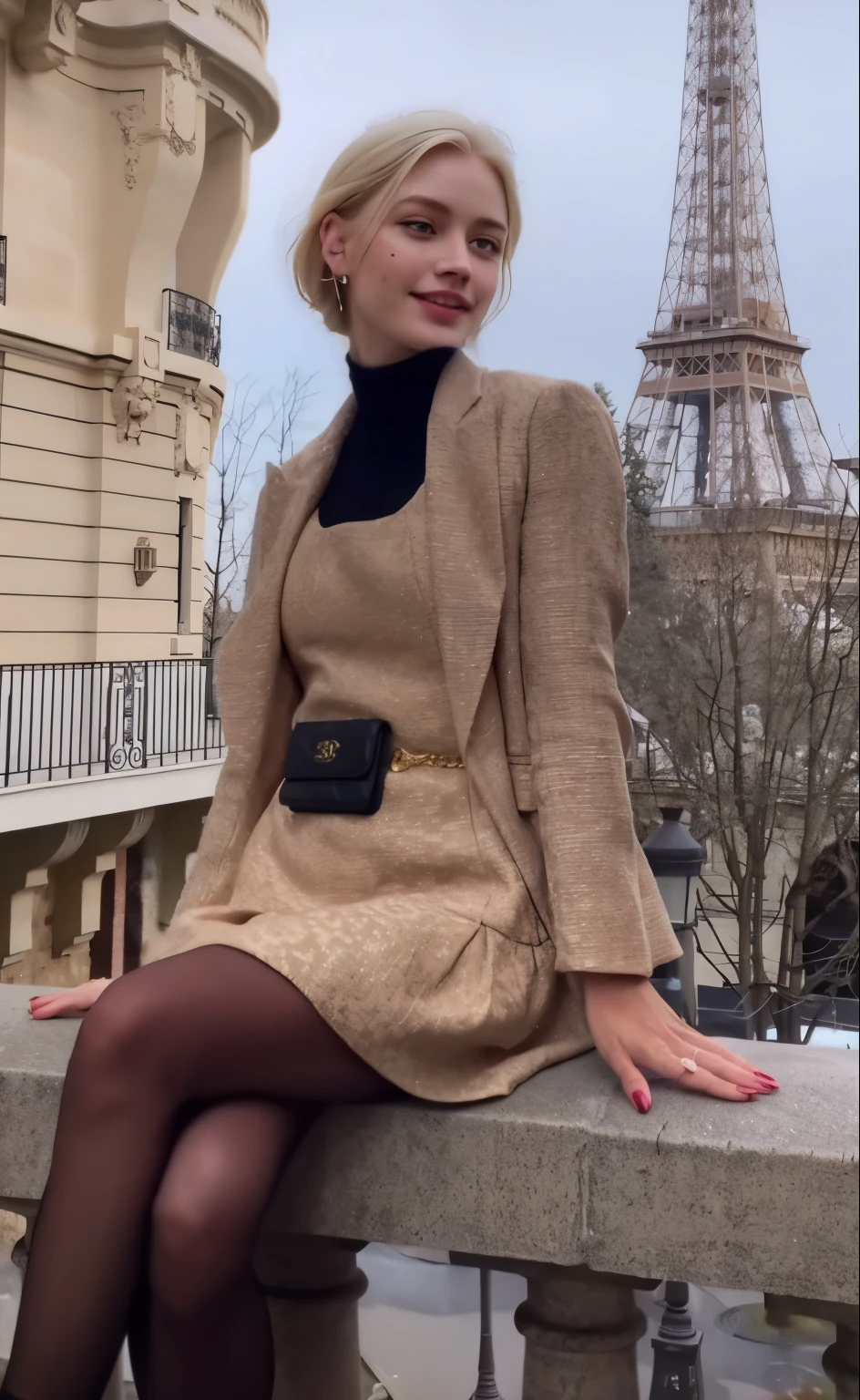 mulher, americana, 25 anos, pale skin and freckles, olhos cinzas, nariz delicado, soft and delicate lips, longo, cabelo blondie longo e ondulado na altura da cintura, sorriso meigo, face with delicate feminine facial features, altamente renderizado