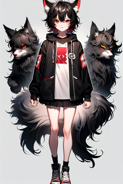 Nue,  fox head, wolf carcass, Xiaoyi, Lion's tail,Standing picture