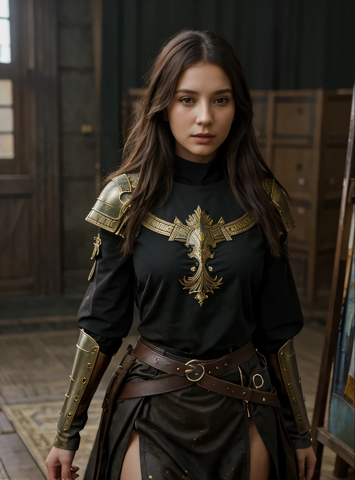 War of Kingdoms,Highest quality、Soft lighting、(Depth of fields)、High resolution、(Photorealistic:1.4)、Raw photography、(porato:1.4),on the battlefield,1 woman(female warrior)played by 1 ancient female warrior(Cinematic light:warrior),(Hairstyles:Light blonde short hair,straight hair),(Wearing:Silver armor,Golden cape that shines brightly,(Rendered by Octane, Illusionary engine, Highly detailed, intricate ,)), Battlefield fighting, Enemy fighting scenes, (angry, brave, Intense battles), 8k, high definition, Detailed face, detailed eyes, hyper realistic, + Cinematic filming + Dynamic composition, incredibly detailed, sharpen, Details + Gorgeous details + perfectionism + Award-winning realism ((moody lighting)),Vintage style,Correct anatomy,(Scenes: Cold winter forest,Flying flame,Best quality)), ((cinematic light)) , Ultra photo realsisim, fearsome, Dark fantasy, Epic realistic, faded, ((with neutral colors)), (HDR:1.5), (pastel color:1.2), Ultra - detailed, (art station:1.5), cinematic, Light effect, Dramatic light, (Intricate details:1.1), The complex background, (Greg Rutkovsky:0.8), (teal and orange:0.4),Knightull armor、Great sword、a shield、red cape、 fierce, epic, film composition,