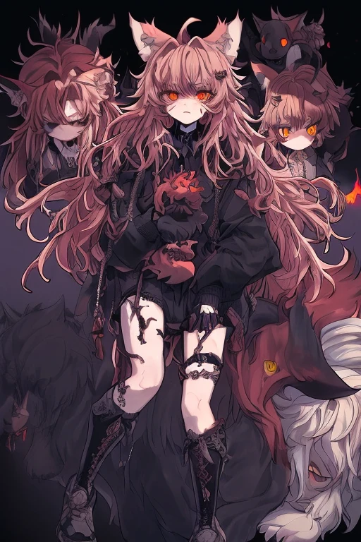 {{{{Demon Beast}}},  fox head, wolf carcass, Xiaoyi, Lion's tail, four legs