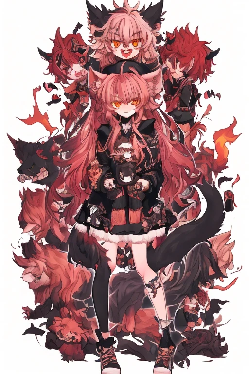 {{{{Demon Beast}}},  fox head, wolf carcass, Xiaoyi, Lion's tail, four legs