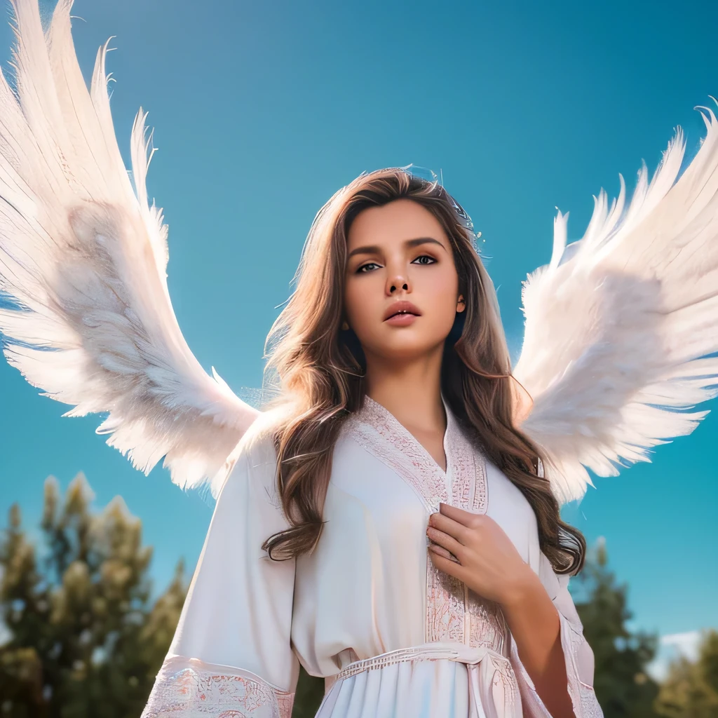 (highest quality,4k,8k,High resolution,masterpiece:1.2),super detailed,(realistic,photorealistic,photo-realistic:1.37),(born), (masterpiece),(realistic:1.1),(photorealistic:1.1),(Angel),(girl),(white),(Noble),(robe),(symbol),(football),(Complex),(Greubel's work),(background),(null),(pink),(beautiful),(wing),(fine eyes),(lip details)