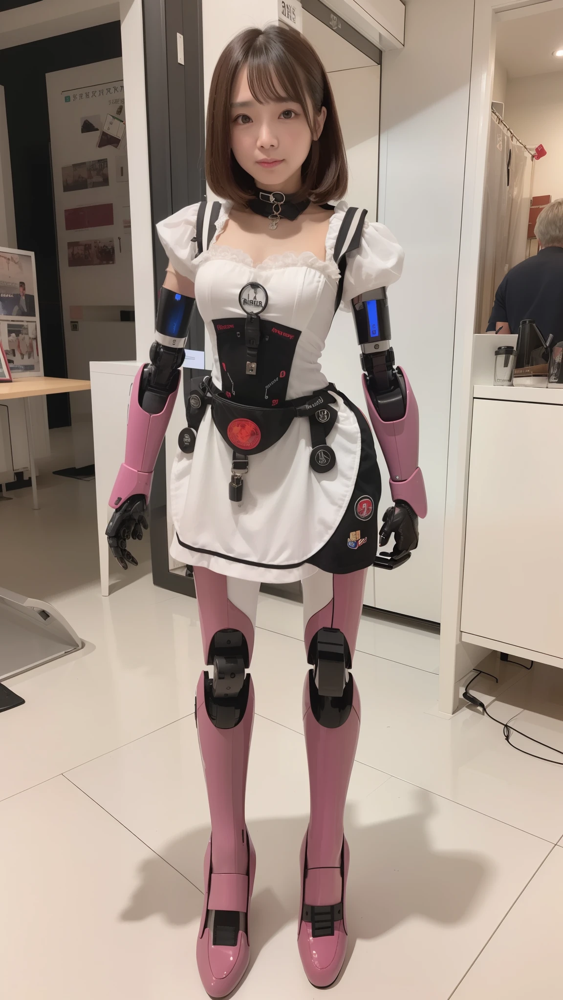 White maid dress, robot