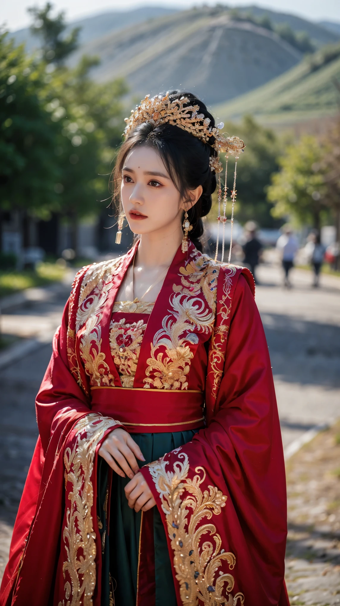 1girl,jiayi,hanfu,(jewelry:1.2),
masterpiece,best quality,32k uhd,hdr,dtm,cinematic lighting effects,wide shot,wide-angle lens,super vista,super wide angle,exquisite facial features,super delicate face,best fingers,