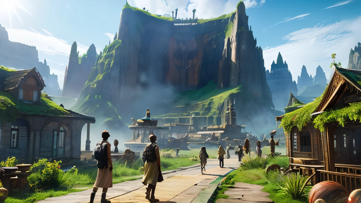 the lost continent of mu, many people live there, Scenery of this town, leaders of this country