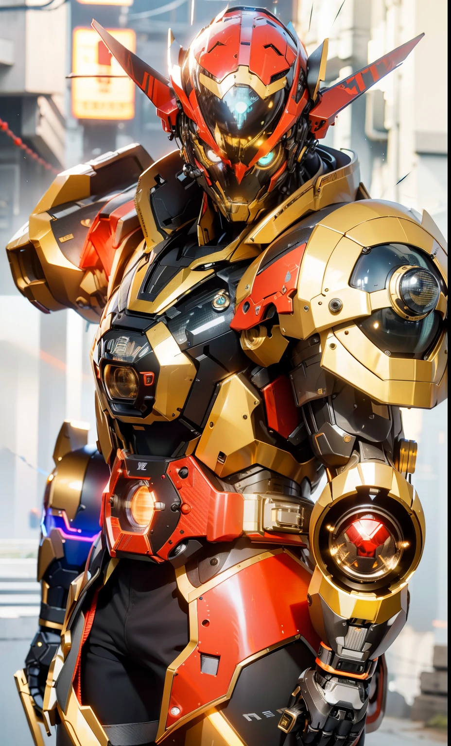 real，逼real，Machinery，Mecha，technology，muscular，glowing eyes，Strong build，photography style，Real scenery（Metallic texture 1.8）（redundant details 2）（High resolution 1.K clarity 1.9)（carbon fiber 1.5）（Metal reflective1.5），neon lights，belt（1:1）