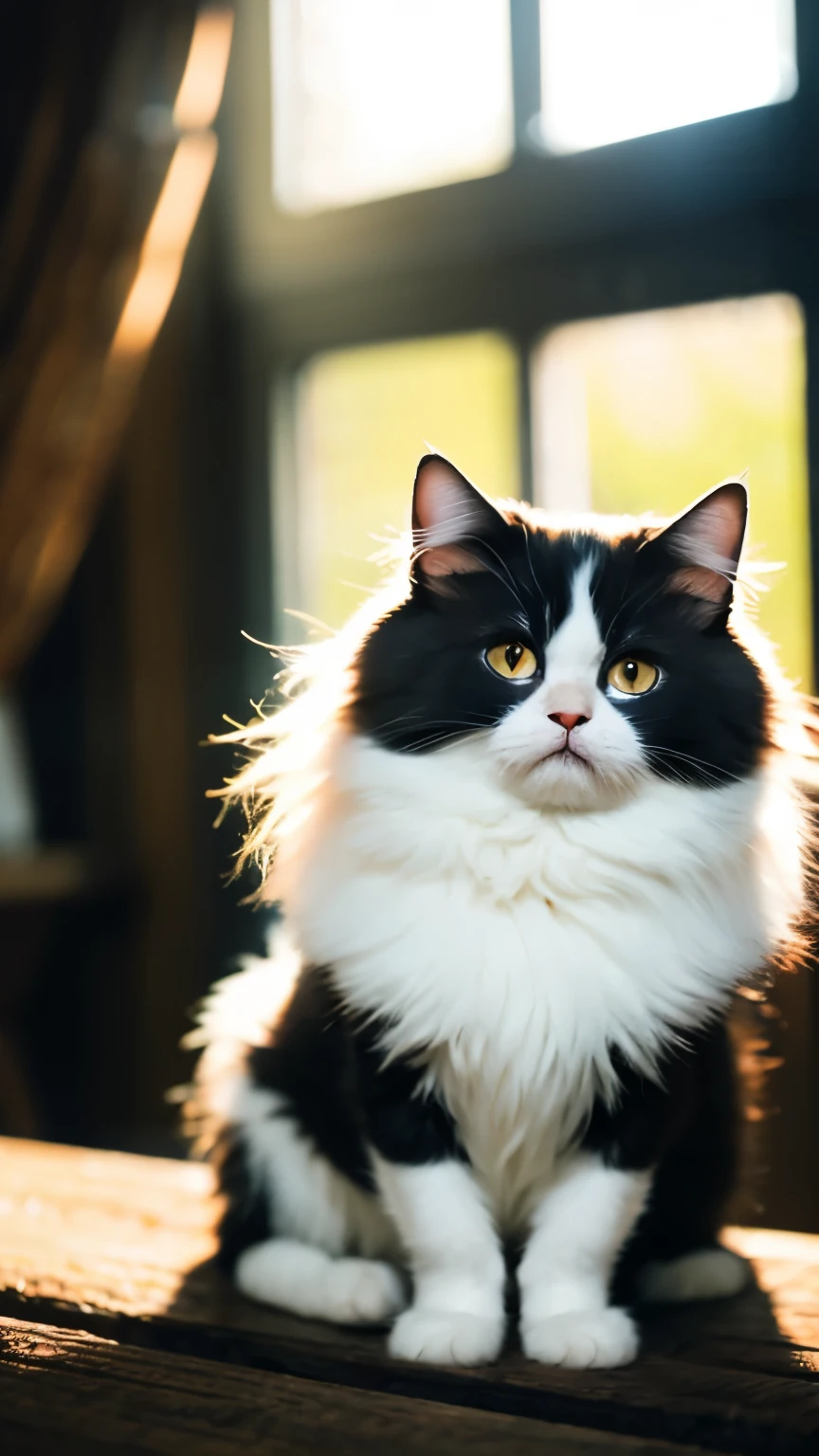 very cute little persian cat,pure white,beautiful light and shadow,ambient light,Very fine fur,volume light, mysterious,Anime Cartoon Style