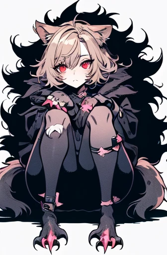 {{{{Demon Beast}}},  fox head, wolf carcass, Xiaoyi, Lion's tail, four legs, anime