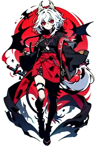{{{{Demon Beast}}},  fox head, wolf carcass, Xiaoyi, Lion's tail, four legs, anime