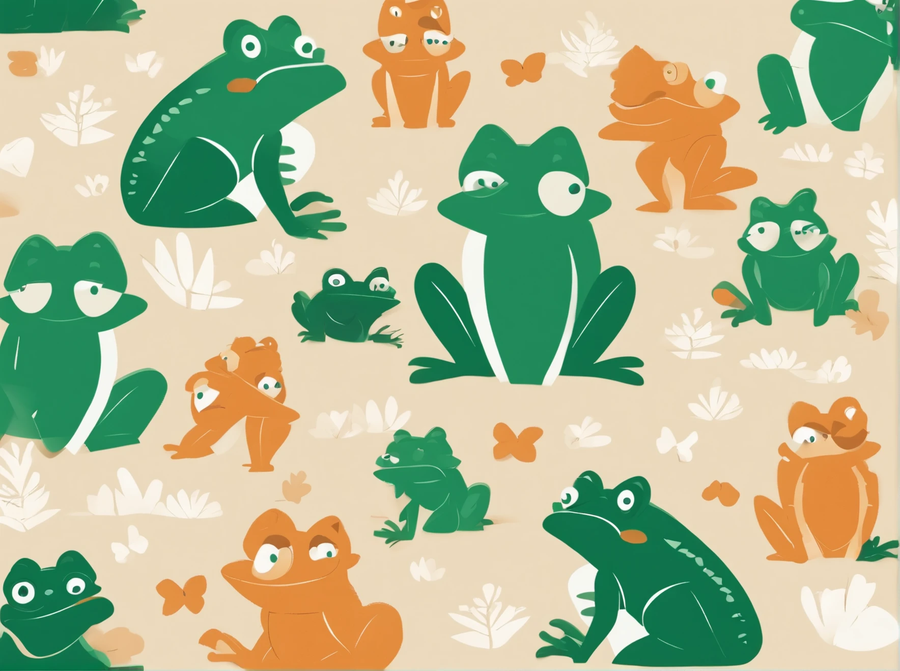 Cute vector of stick figure frog,