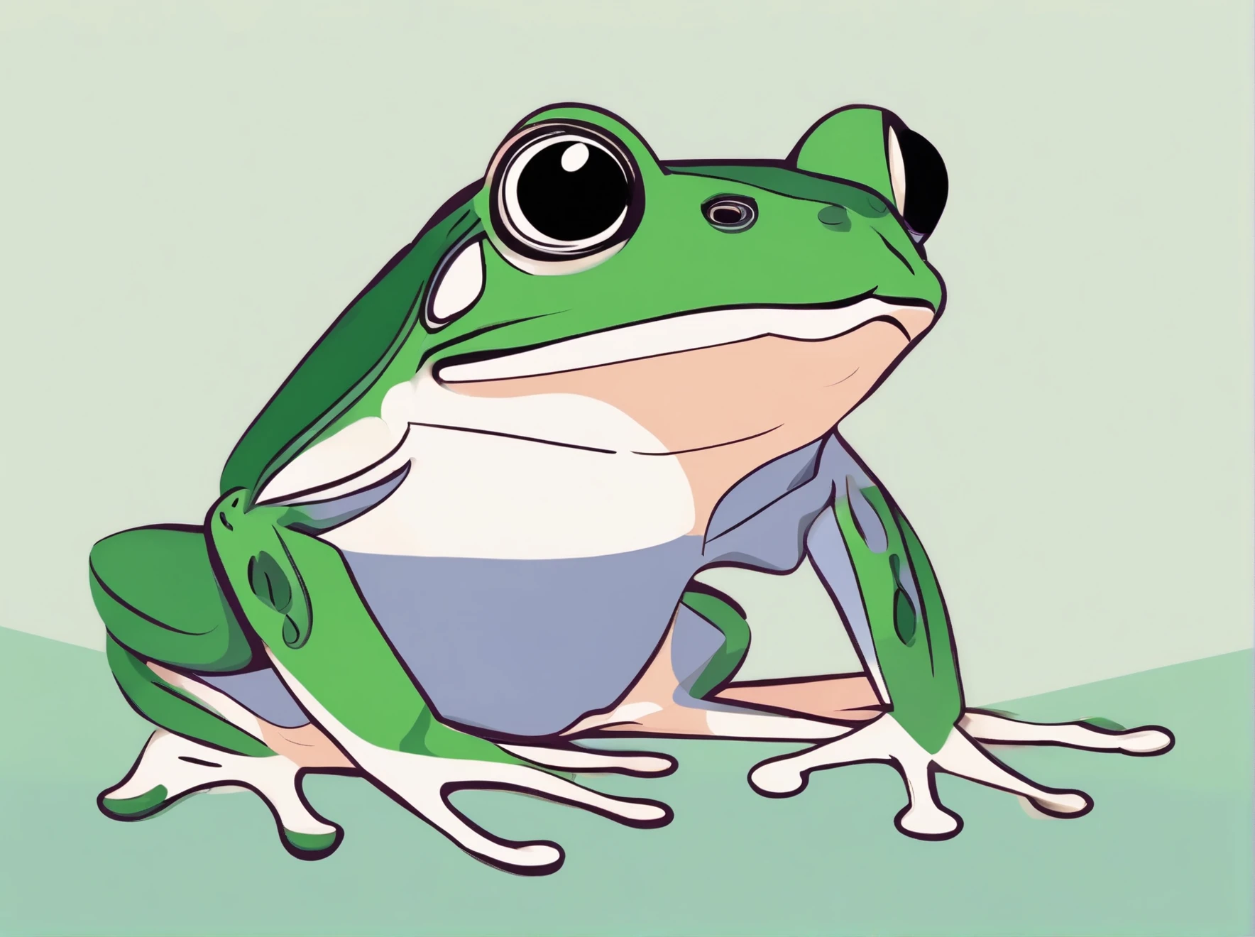 Simple drawing of cute frog,nearly perfect, Very detailed,illustration, 4K resolution