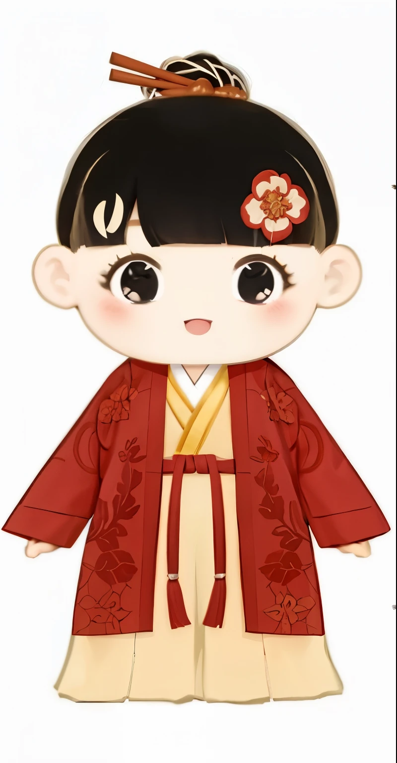 (same character,front,side,back),simple background!,(whole body),black hair,big eyes,Hanfu,long skirt,Chopsticks hair accessories