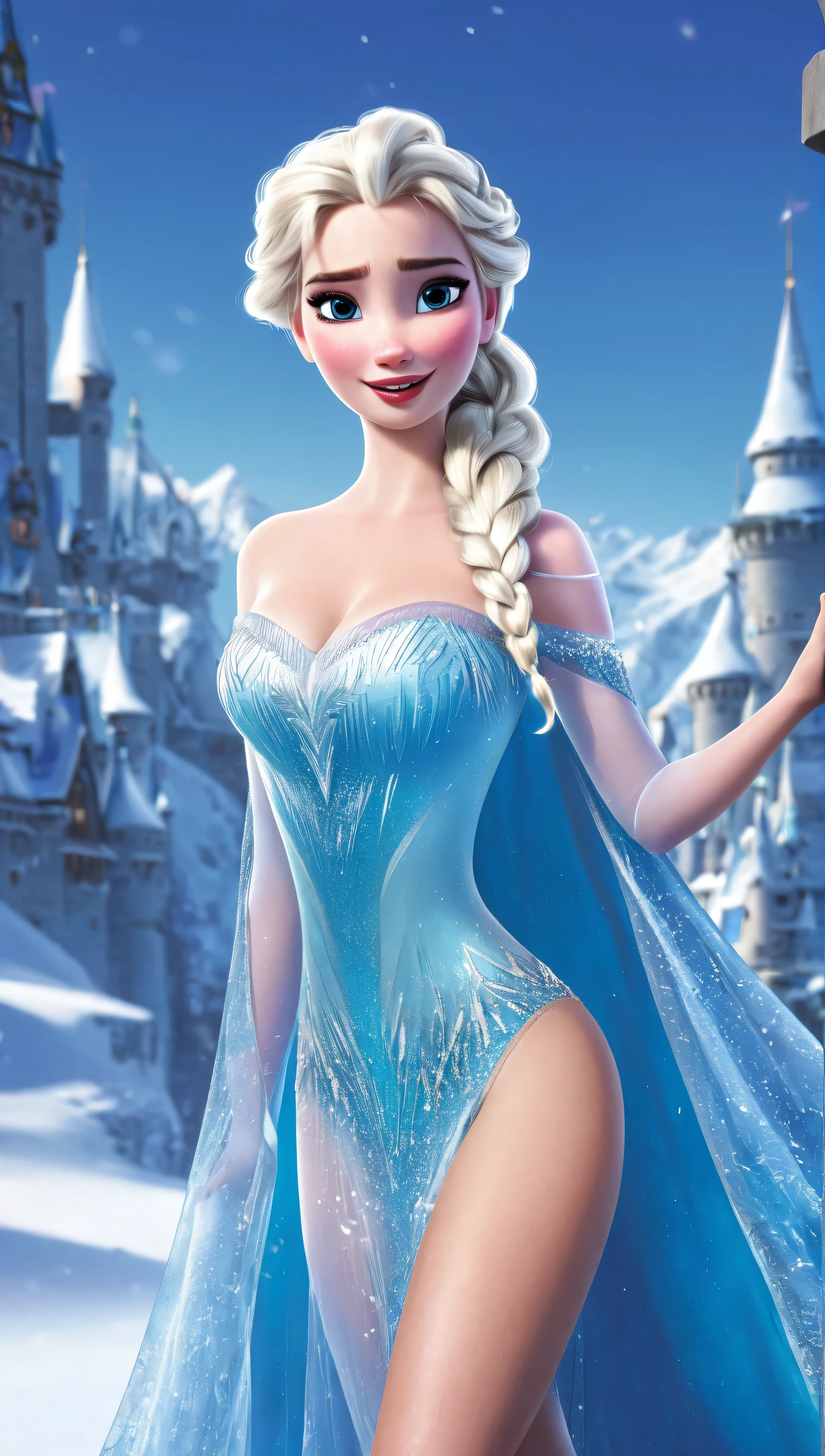 Elsa la reine des neiges Ultra sexy devant Christophe