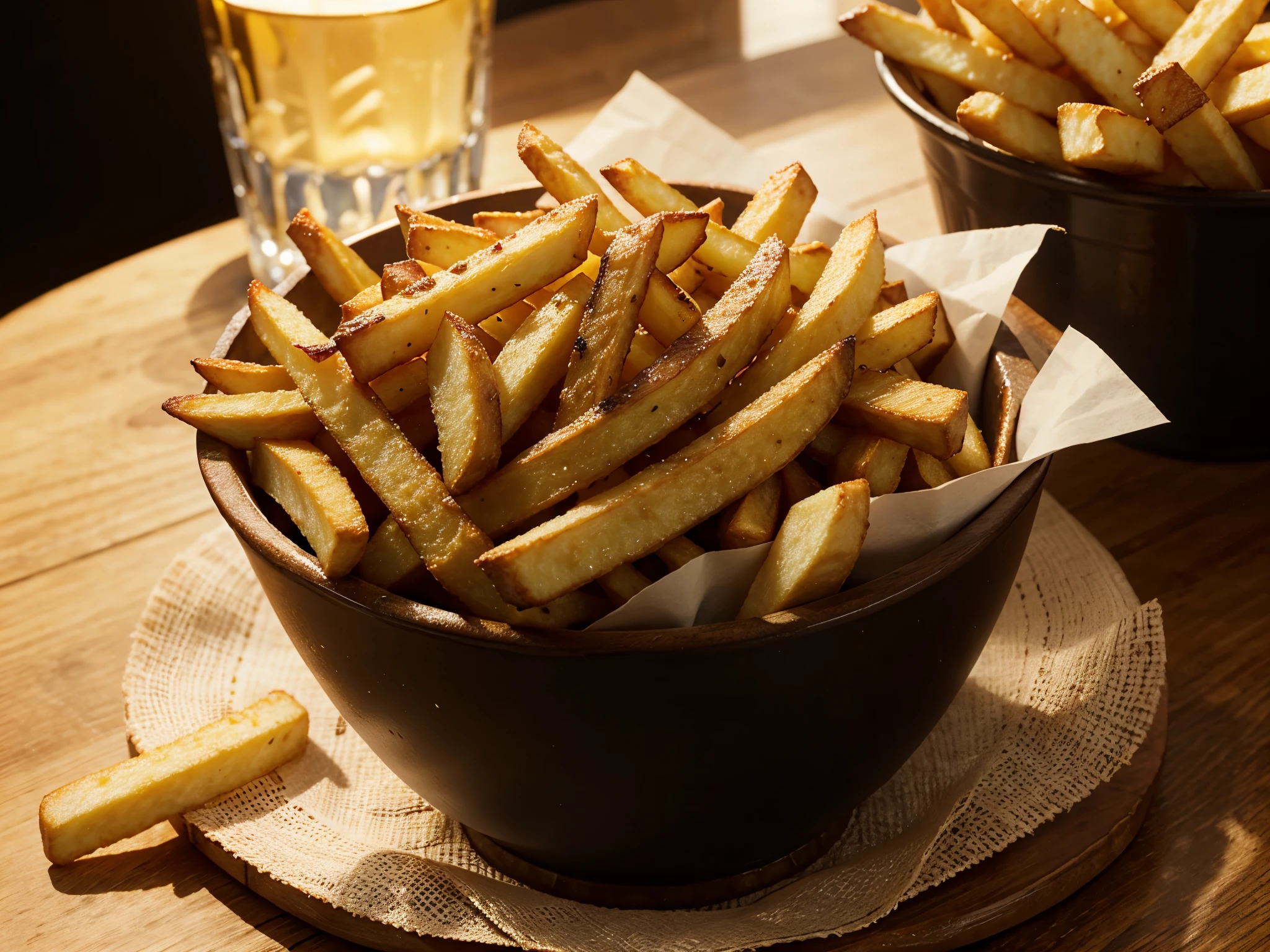 French fries , food , 4k , realistic , sharp detail , good lighting , stunning , close-up , real life food