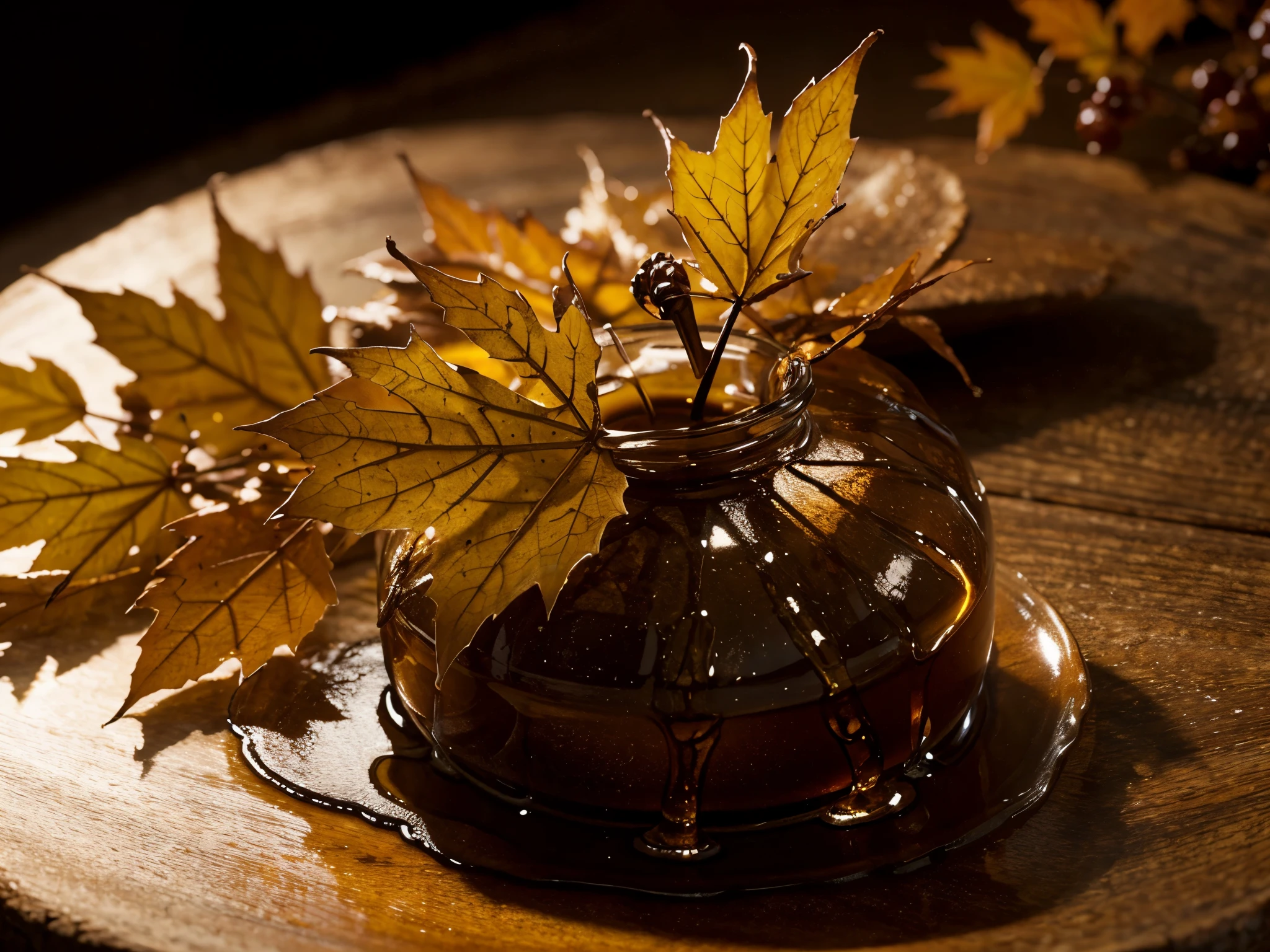 Maple syrup , 4k , realistic , sharp detail , good lighting , stunning