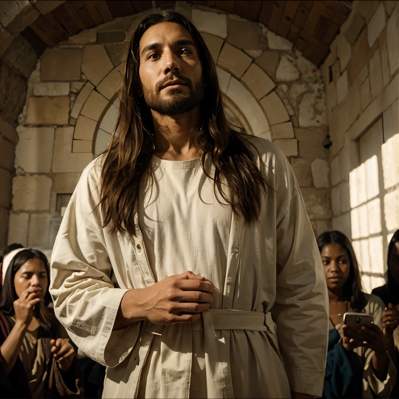 Man Jesus Christ blessing the people