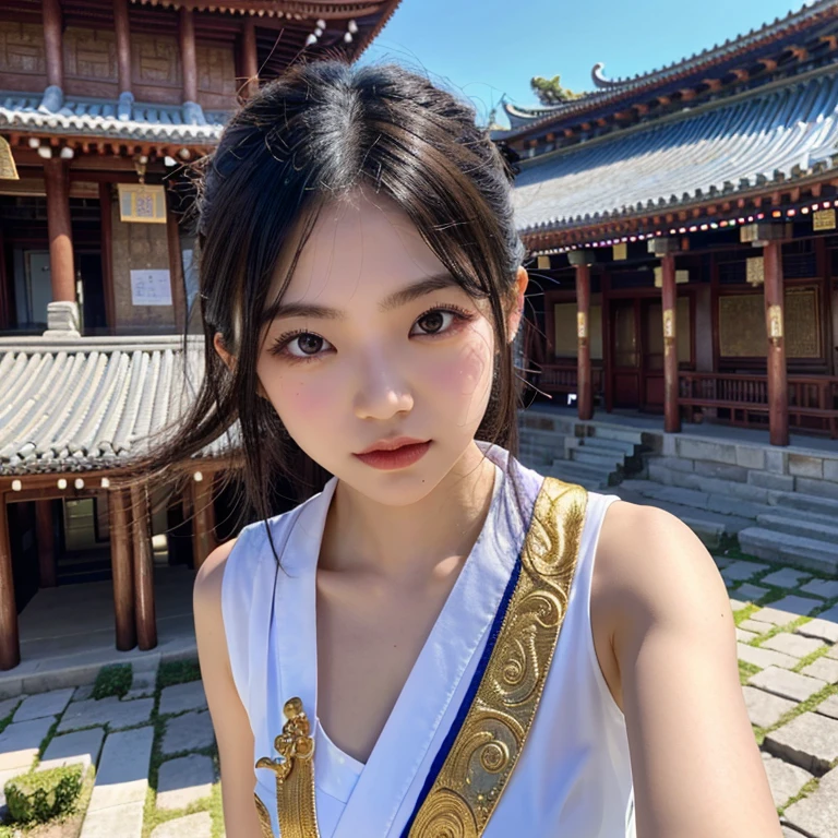 masterpiece, ultra detailed, background is temple, kochou shinobu