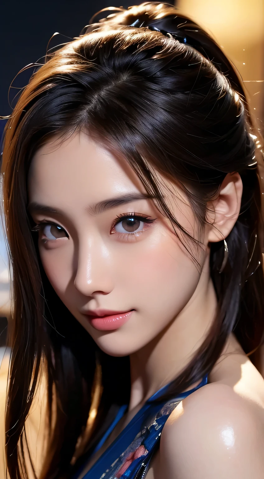 Beautiful woman in kimono,body portrait、8k,thin and beautiful eyes,Dindal effect、masterpiece, 最high quality, high quality, High resolution、very detailed写真、(natural skin texture、fine skin、hyper realism、Super sharpness)、high detail skin、(very detailed、fine skinの質感、intricate details、beautiful face、(lifelike face)、realistic eyes、beautiful and detailed eyes、real looking skin、beautiful skin、surreal、very detailed、golden ratio、with smiling eyes、((night moonlight background))、body portrait、shiny bodysuit、beautiful feet、Take a full body photo