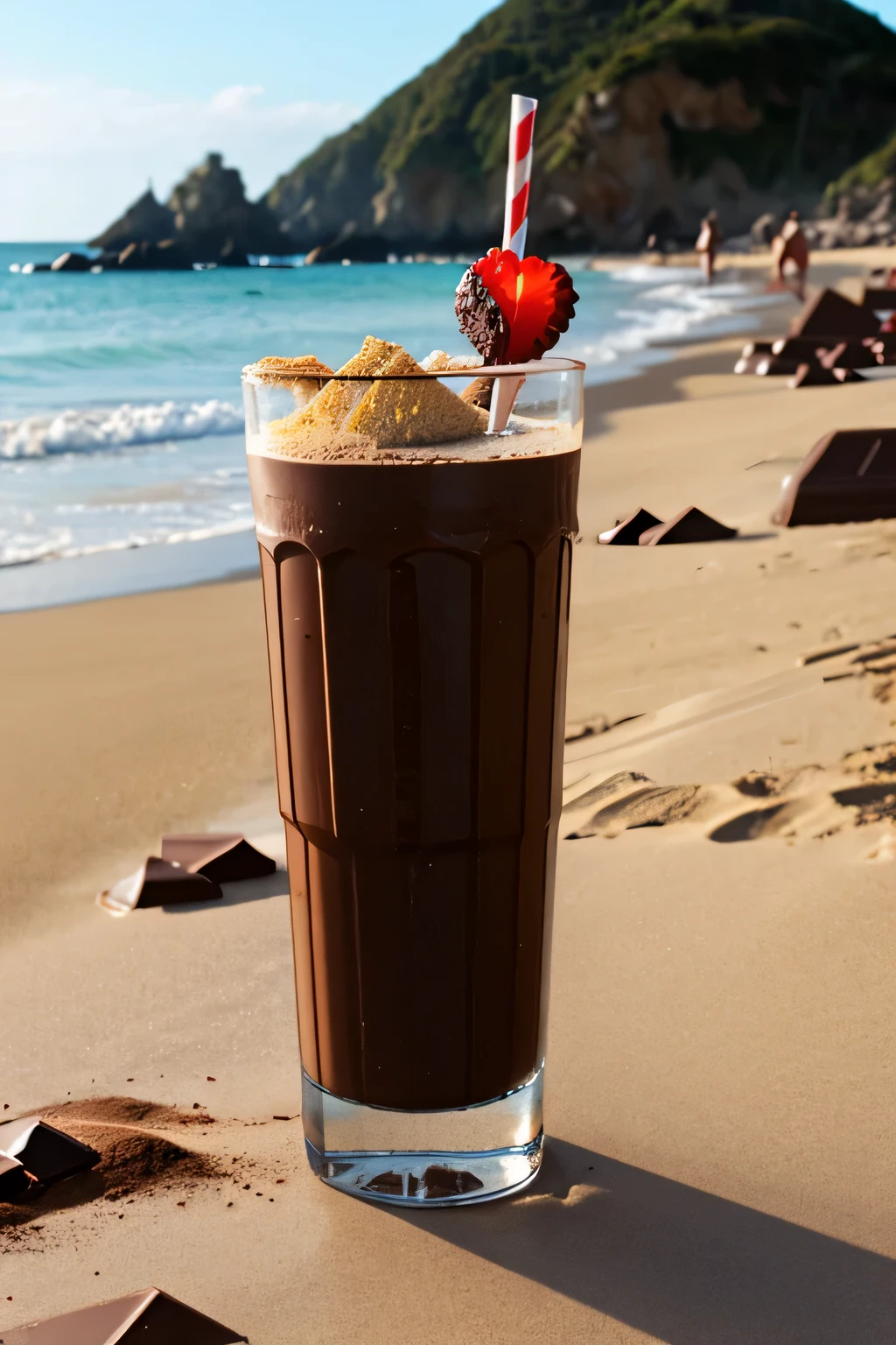 SHAKE DE CHOCOLATE CON FONDO DE PLAYA