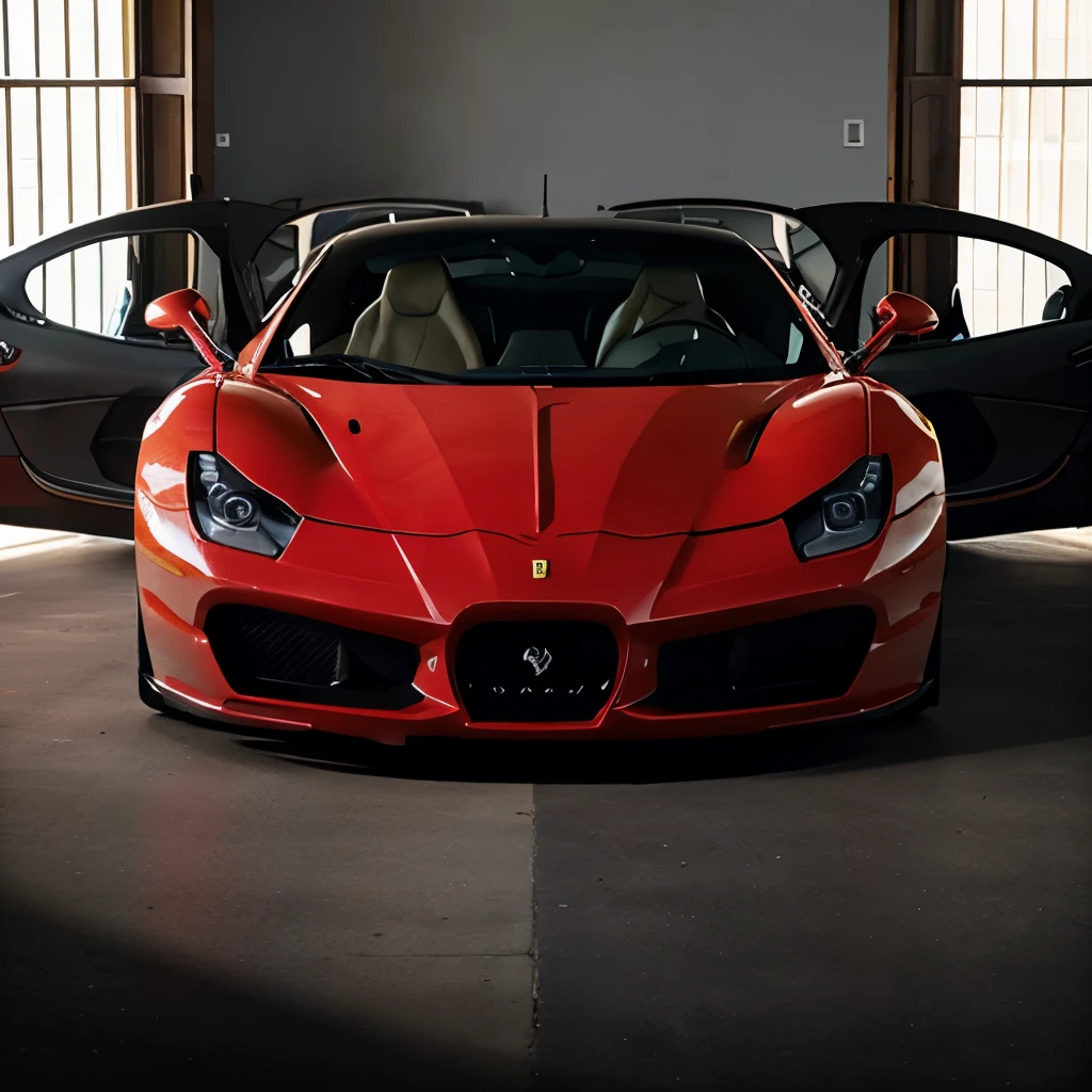 Ferrari behind Bugatti