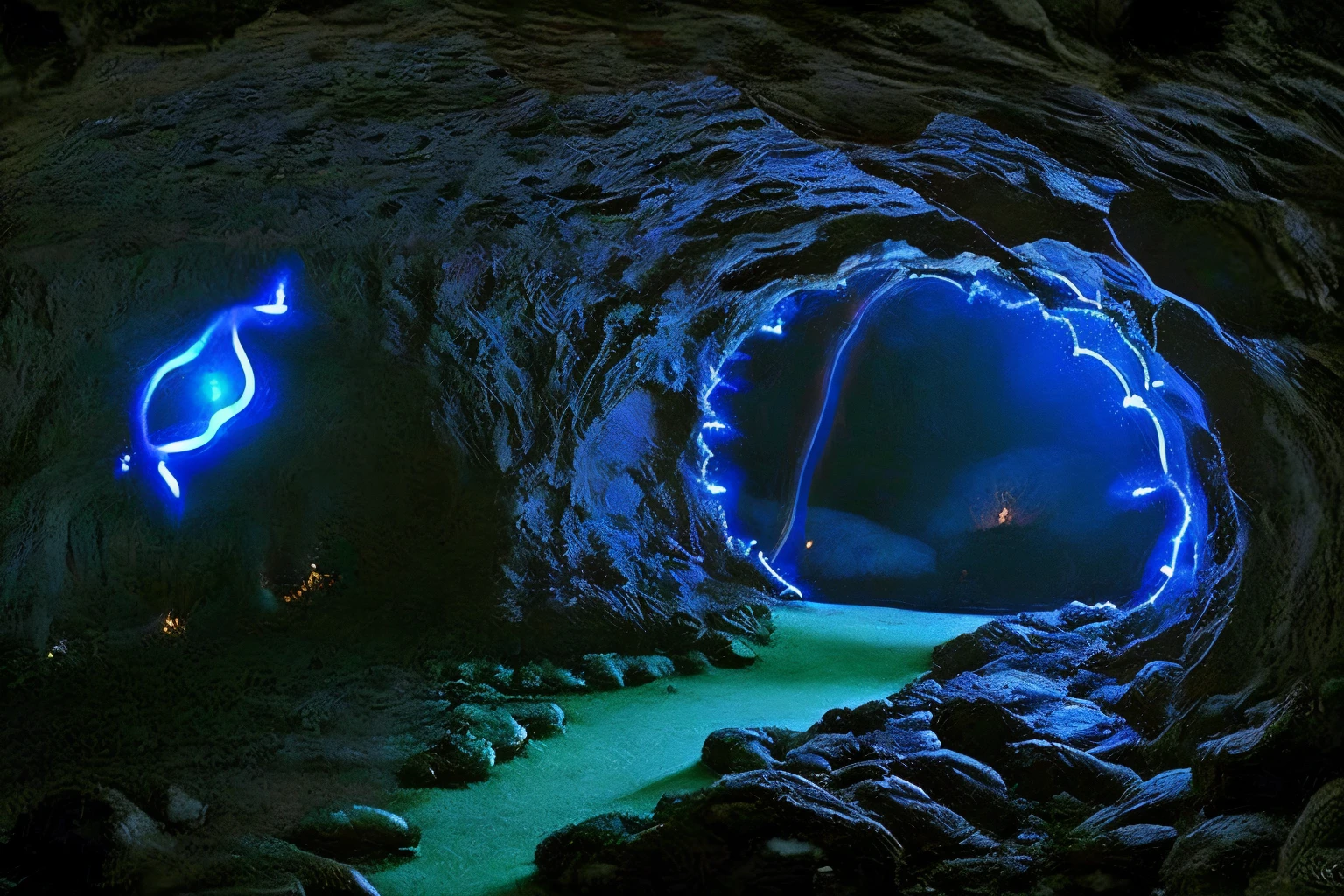 Glowworm Caves: The enchanting underground world of caves illuminated by the soft glow of bioluminescent glowworms, creating a mystical atmosphere.