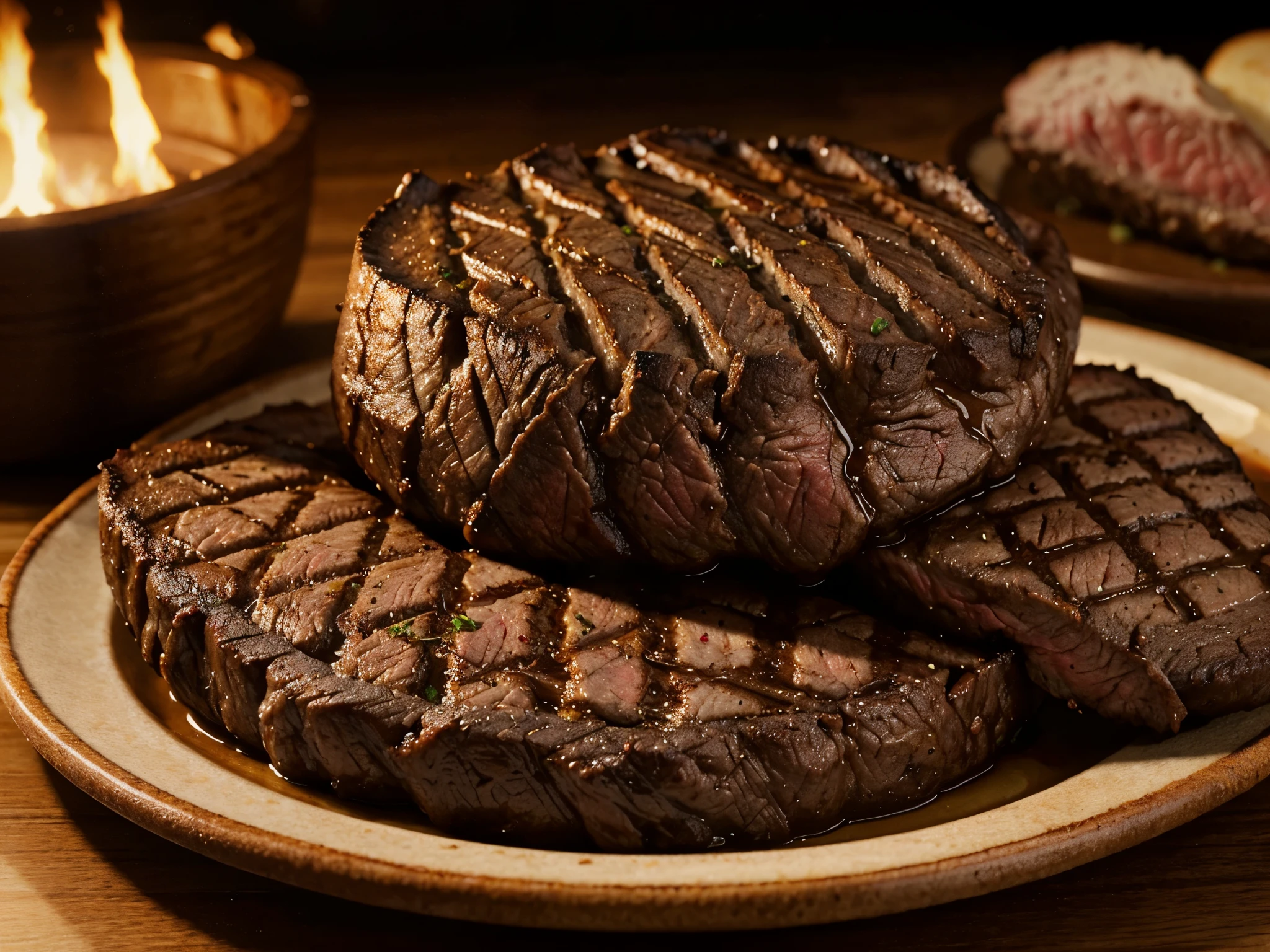 Steak , food , 4k , realistic , sharp detail , good lighting , stunning , close-up