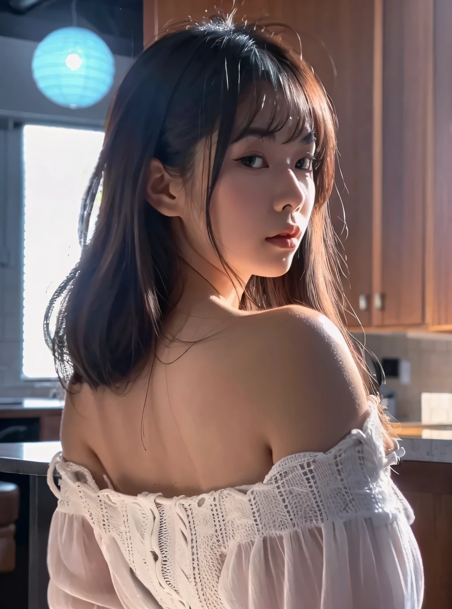 a close up of a woman with long hair wearing a white tank top, 1 8 yo, mai anh tran, 19-year-old girl, profile pic, my linh, profile photo, 18 years old, 2 , 2 3 years old old, 21 years ars old, 8k, Cleavage, big tifore