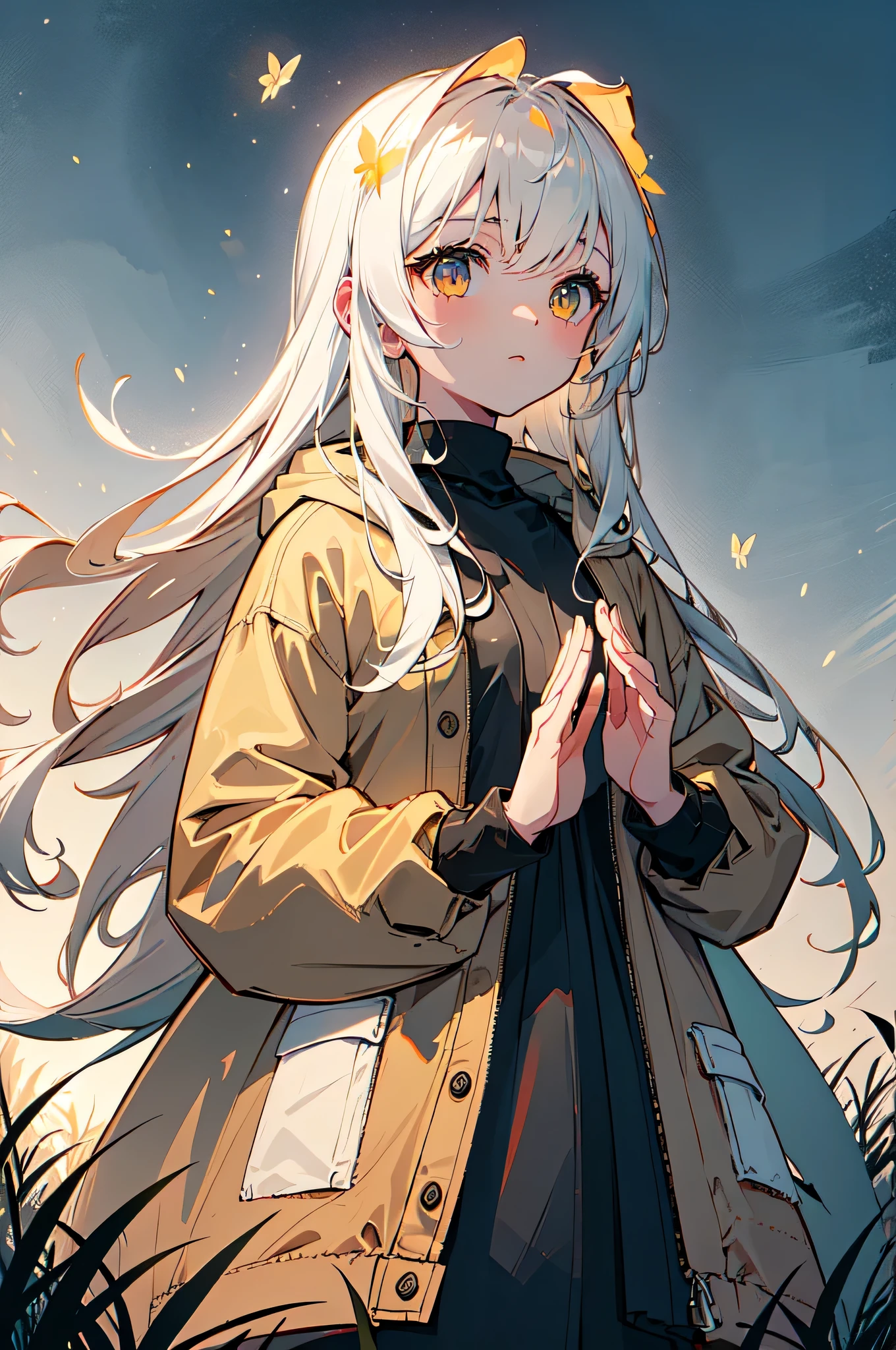 (perfect detail hands,perfect detail fingers:1.3),1girl,
natural lighting, soft lighting, sunlight, HDR (High Dynamic Range), Maximum Clarity And Sharpness, Multi-Layered Textures, RHG, wearing RHG_hoodie,fireflies, hijab