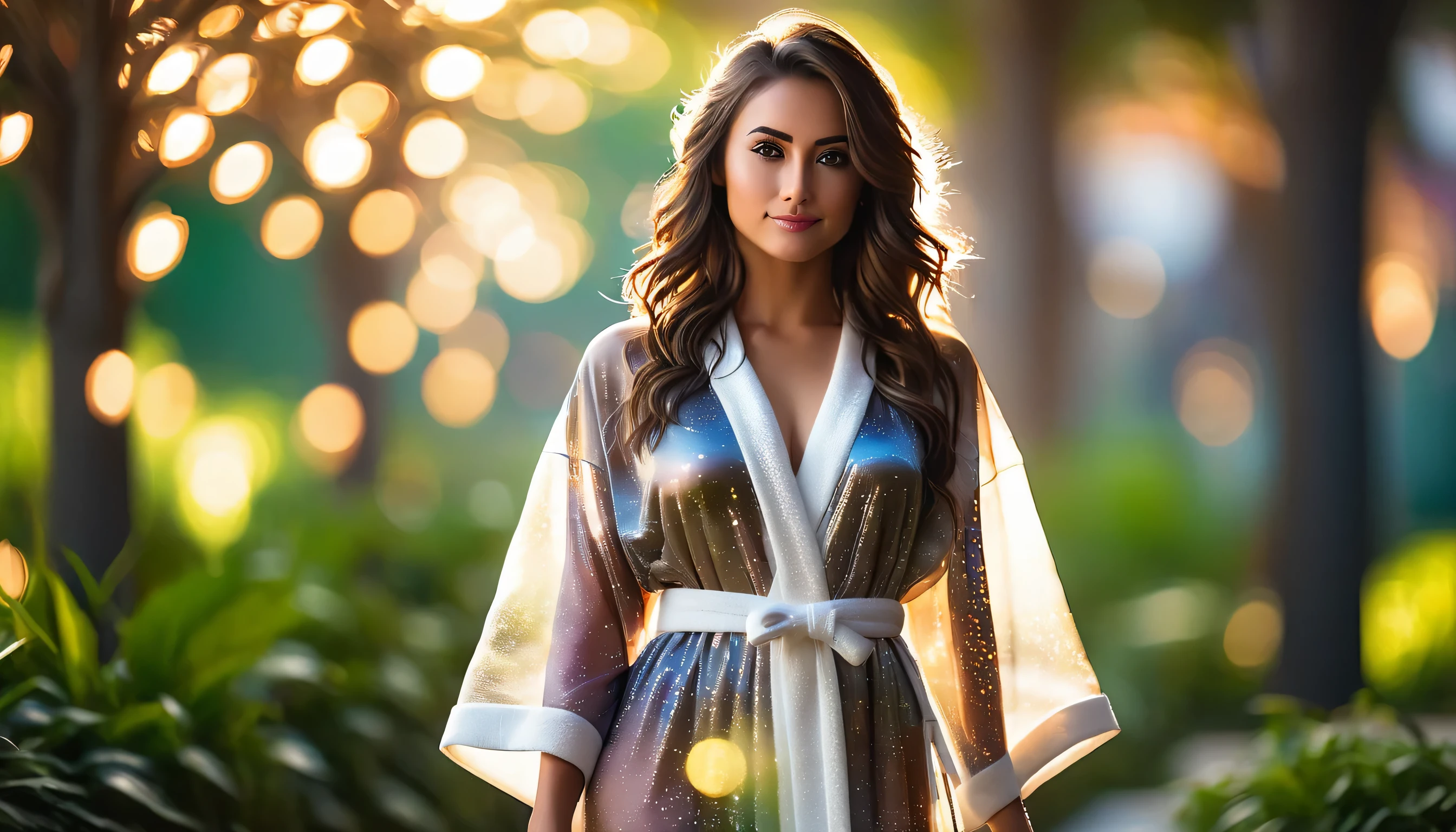 full length girl, transparent robe Professional photography, hips, daylight, canon lens, Shot on a 64 megapixel digital SLR camera, sharp focus
