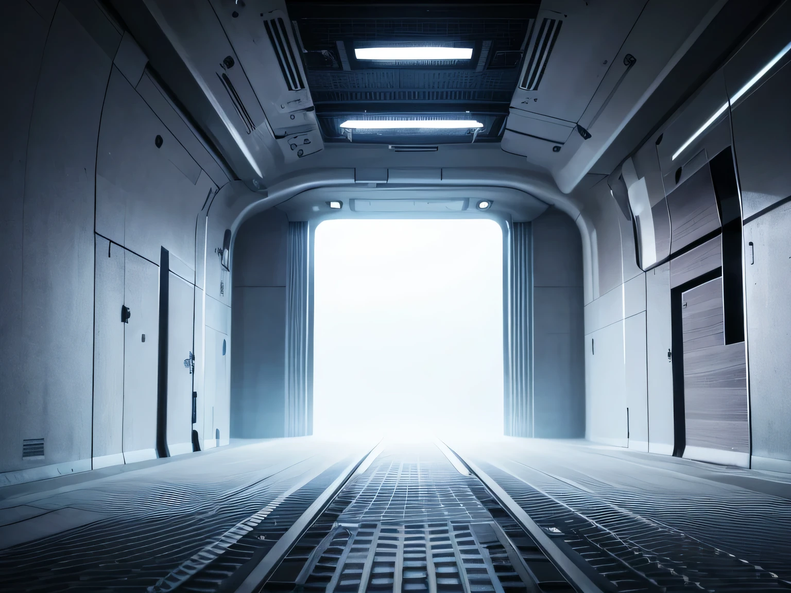 futuristic, dark and empty space