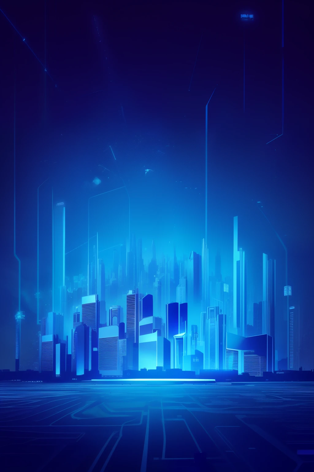 一座拥有未来天际线和未来网格的futuristic city, Tech City in the background, Digital City, 控制论city background, city background, city in background, city background, futuristic city, 未来派city background, city background, network architecture, city in background, city in background, 未来派city background, 赛博朋克city background,There are a lot of tech vertical bars