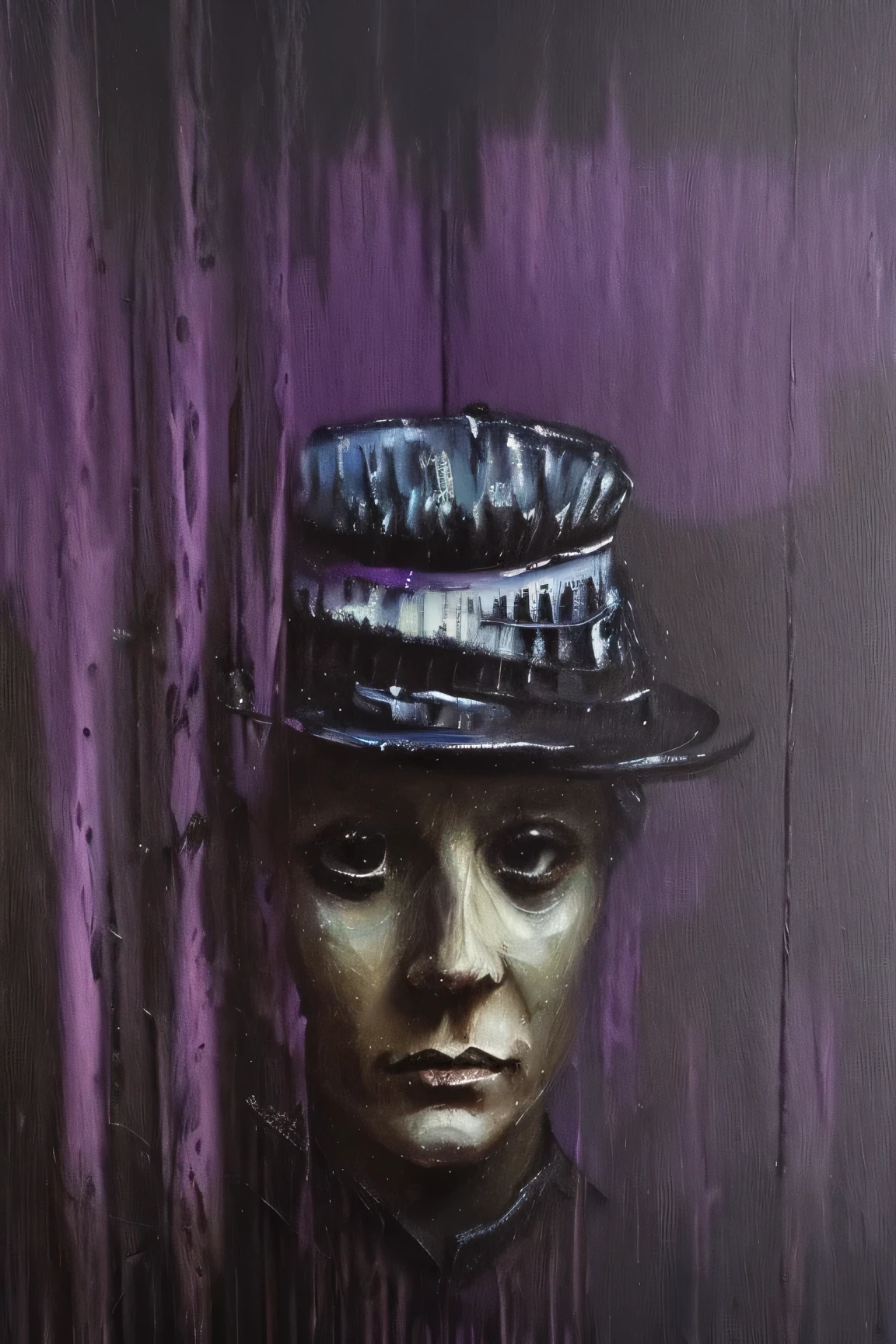 Melancholic, Horror, temer, anguish, roxo, preto, Oil, qualidade, escuro, triste, sentimento, derretido, random, pintura mal feita, pincelada, morte, sujo, nenhum humano