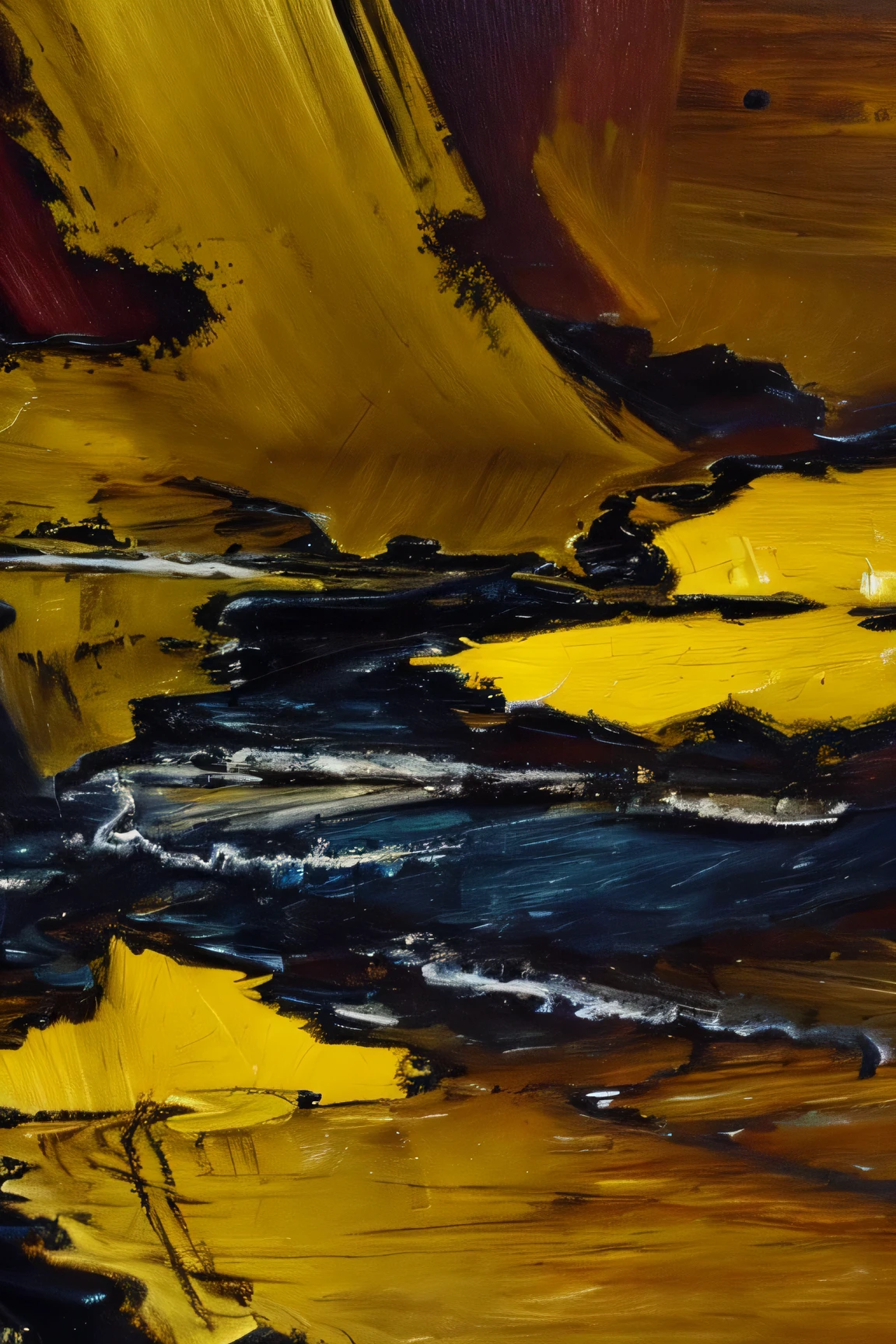 Melancholic, Horror, temer, anguish, amarelo, preto, Oil, qualidade, escuro, triste, sentimento, derretido, random, pintura mal feita, pincelada, morte, sujo, nenhum humano