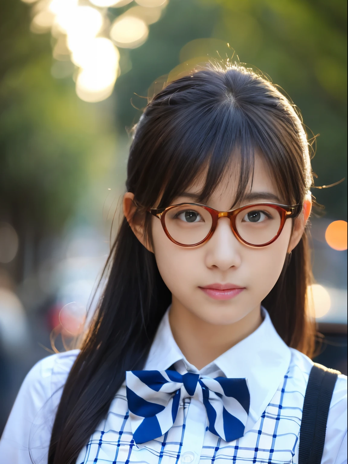 (I can see my underwear)、((細いeye))、((細いeye))、((細いeye))、(8k、RAW photography、highest quality、masterpiece:1.2),、There is a small、(flat chest)、(flat chest)、(flat chest)、(flat chest)、(flat chest)、(being thin)、pale skin、Whitening、dark look、skinny,Glamour,pure white skin,Cheeky,School,looking at the viewer,Looking at the front,Muchimuchi,treble clothing,erotic,student,white skin,knees,((black pantyhose)),absurd,small face,,I can see the forehead,額の左右から垂れ下がった前hair,(cold look,きついeye,glare,strong,get annoyed)、masterpiece,highest quality、超A high resolution,RAW photo,Len,beautiful feces,one person, solo,glasses,,dark look,small breasts,whole body,丸glasses,JK uniform,high school girl,japanese woman,standing,(Photoreal:1.37)、photon mapping,realistic、beautiful woman,かわいいsmall face,茶色のeye、black socks、(red bow tie)、radio city、物理ベースのLenダリング、Depth of the bounds written、blurred background、picture,body,beautiful feet, long legs, thin legs,(前hairが見える), hair, lips, green_eye, nose soft,(light blue shirt), (Navy, blue and white plaid pleated skirt), kneesが見える,thin clothing,, thigh, black cotton socks,Nogizaka Idol, actress, japanese id,