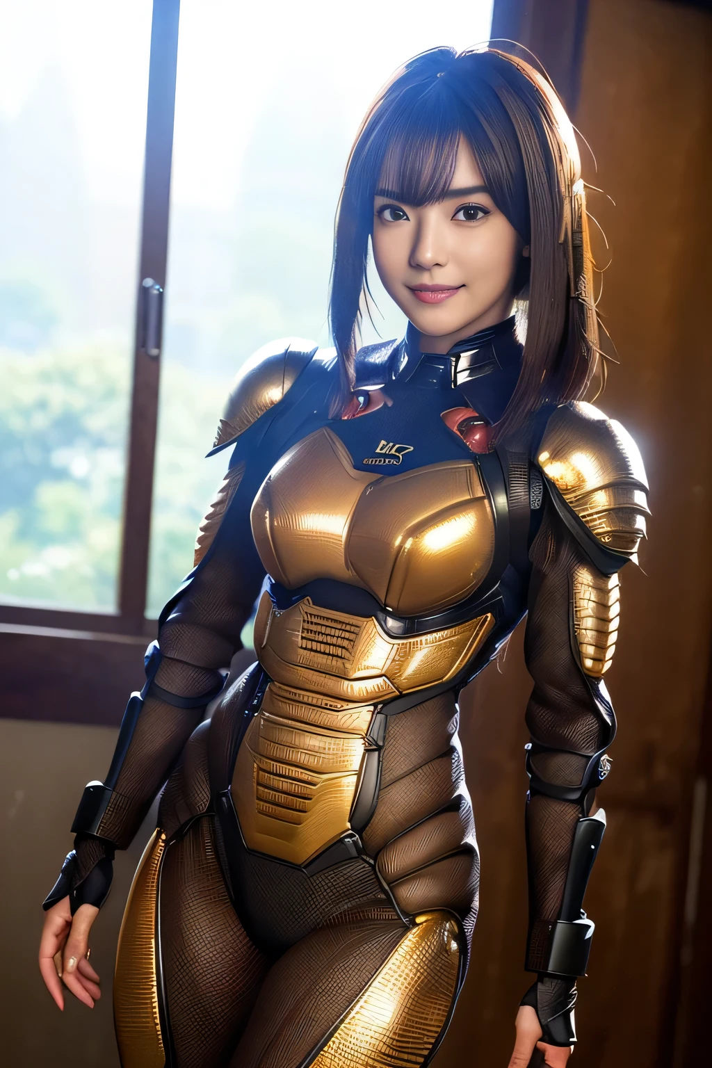 (High resolution,masterpiece,highest quality,Very detailed CG, anime, official art:1.4), realistic, photograph, amazing detail, everything is complicated, shiny and glossy,Amazing number of layers, 8K wallpaper, 3D, sketch, cute, figure,( alone:1.4), perfect female proportions,villain's daughter, (Fusion of dark brown cockroach and lady:1.4), (brown cockroach woman:1.2), (brown cockroach woman:1.2), (Fusion:1.2), (alone:1.4), (evil smile:1.2), muscular, abs, (Cockroach brown exoskeleton bio insect suit:1.4), (Cockroach brown exoskeleton bio insect armor:1.2), (brown transparent cockroach feathers:1.4), (Antennae of brown cockroaches:1.3),