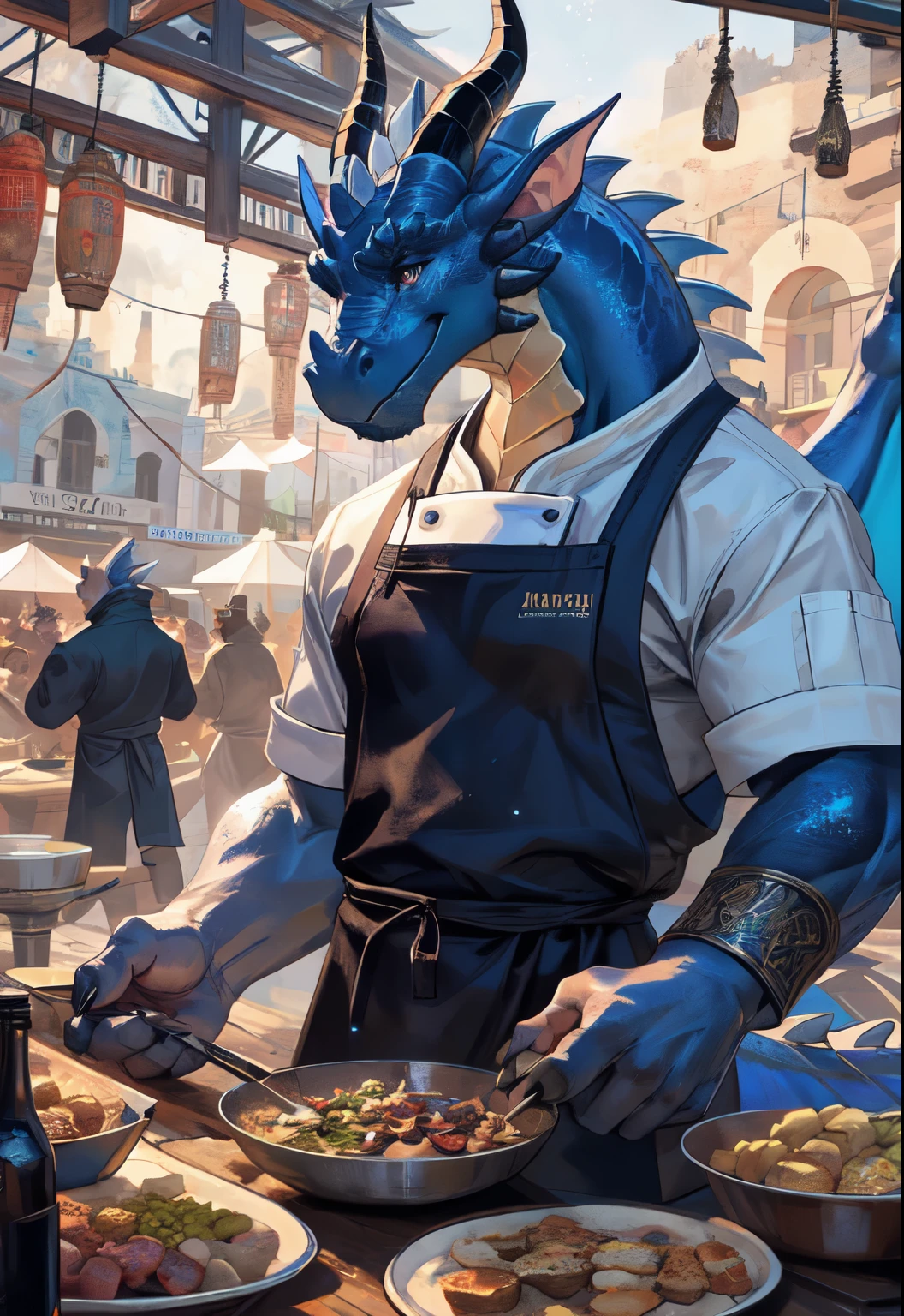 three-quarter rear view, solo feral dragon, puffy anus, hyper canine penis, peeing, watersports, ((((feral anal feces leaking)))), ass up, looking back at viewer, blue eyes, open mouth, tongue out, brown collar, outside, city park, noon, rim lighting,

