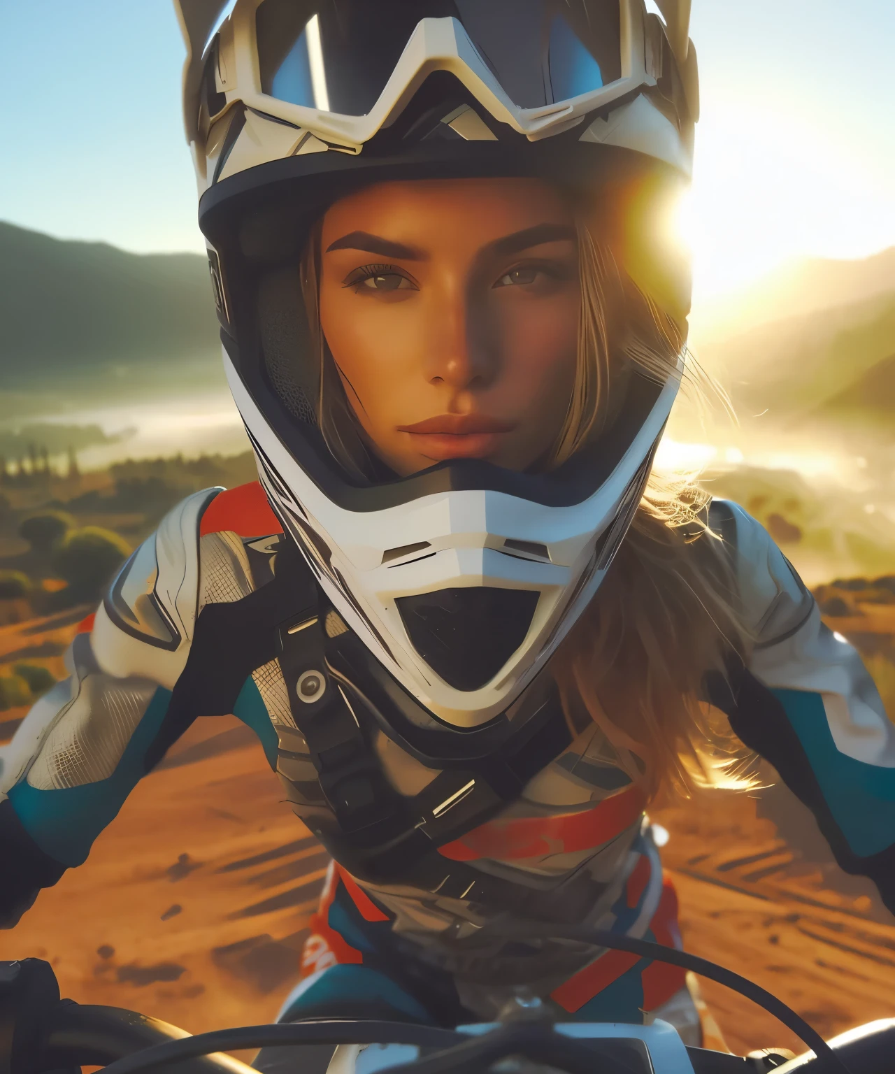 blond woman in leather outfit sitting on motorcycle on road with mountains in background, motorbiker, motorcycle, picture of a female biker, riding a motorcycle, motorcycles, sitting on a cyberpunk bike, Looks terrible, terrible anime, biker, sitting on a motorcycle, riding a futuristic motorcycle, riding on the road, Wallpapers like movies, Wallpapers like movies, (Off-road bikes)