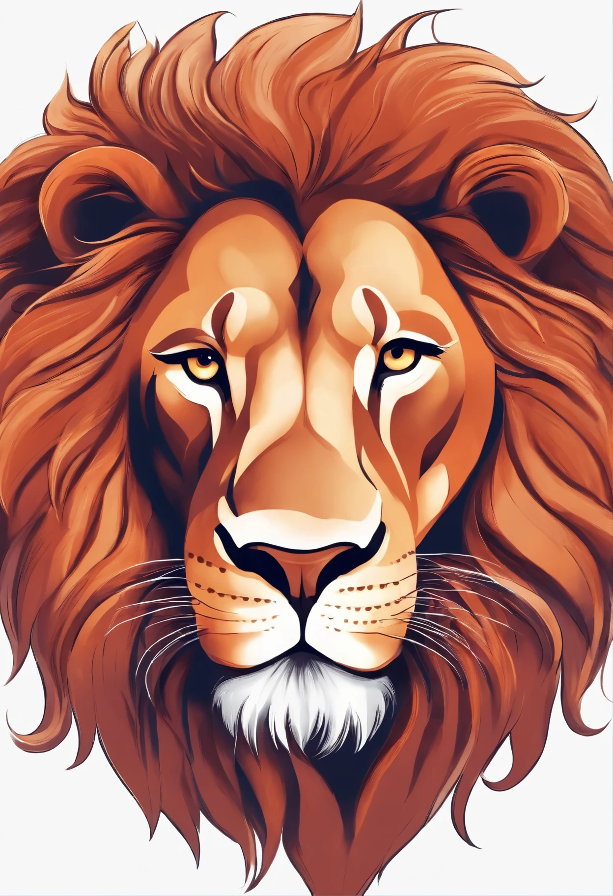 Pixar and Disney style strong lion ,com olhos firmes , voluminous mane and flowers on the head