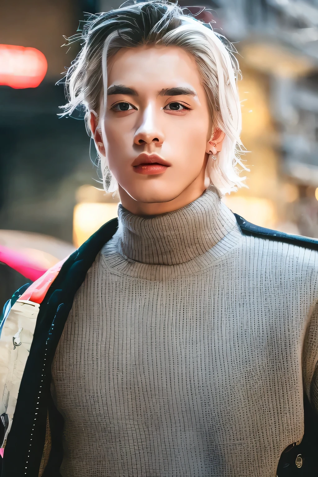 (8k, highest quality, masterpiece, ultra high resolution:1.2),1 boy,Street fashion、Super handsome、mode、sexy look、model、actor、Chi Zun Chun