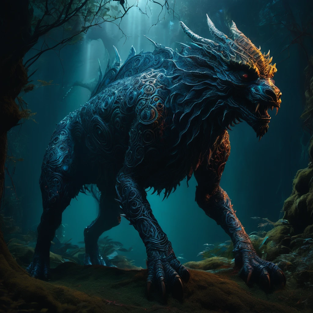 masterpiece, best quality, intricate details, 32k resolution, there is a world with all forms of magical creatures, the land itself is magical its beauty unparalleled