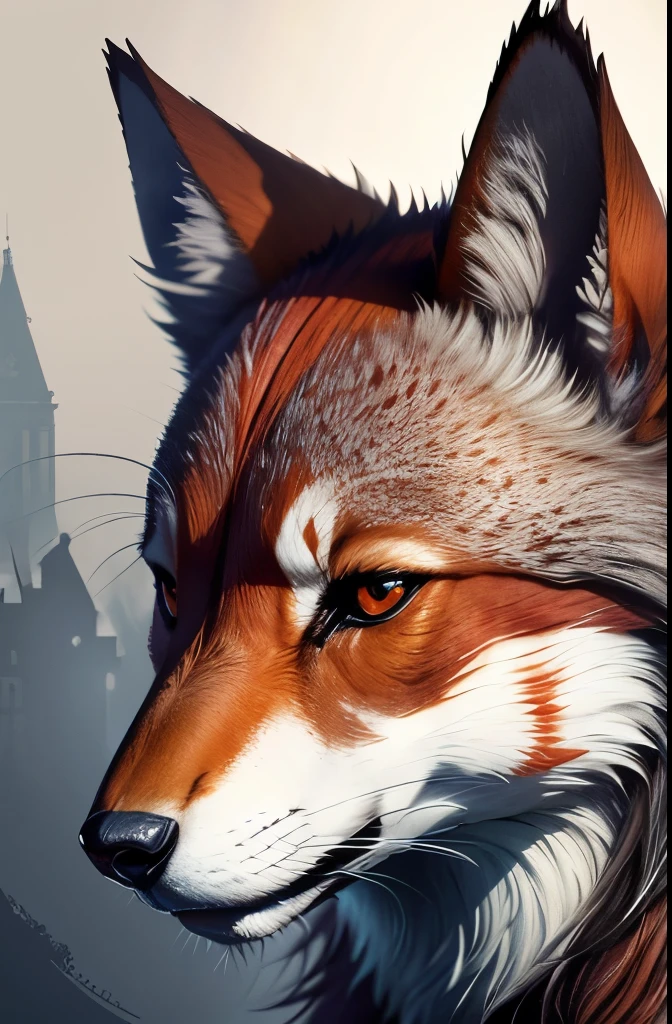 renard de profil, courant